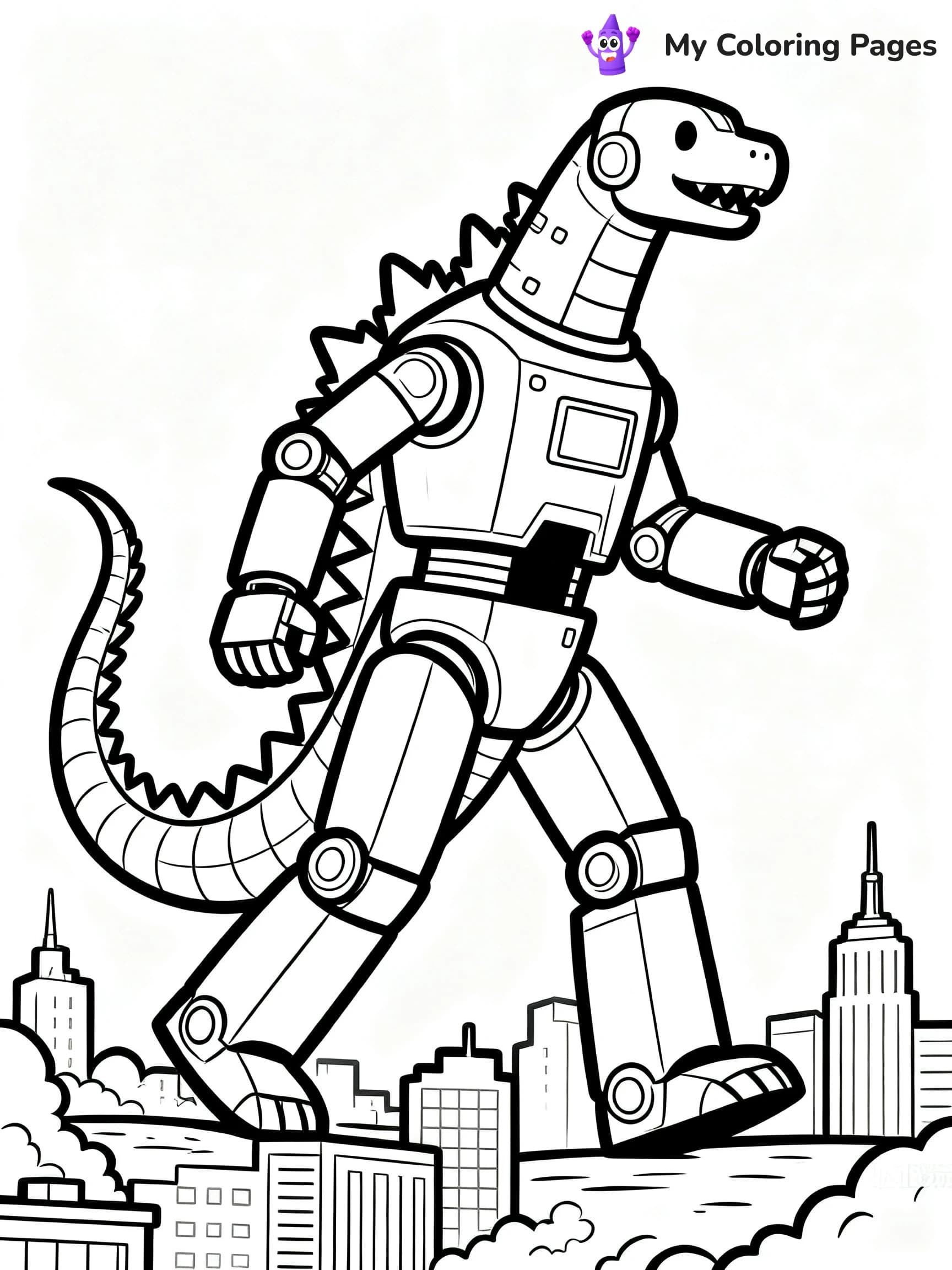 Robot Godzilla Coloring Pages - 23
