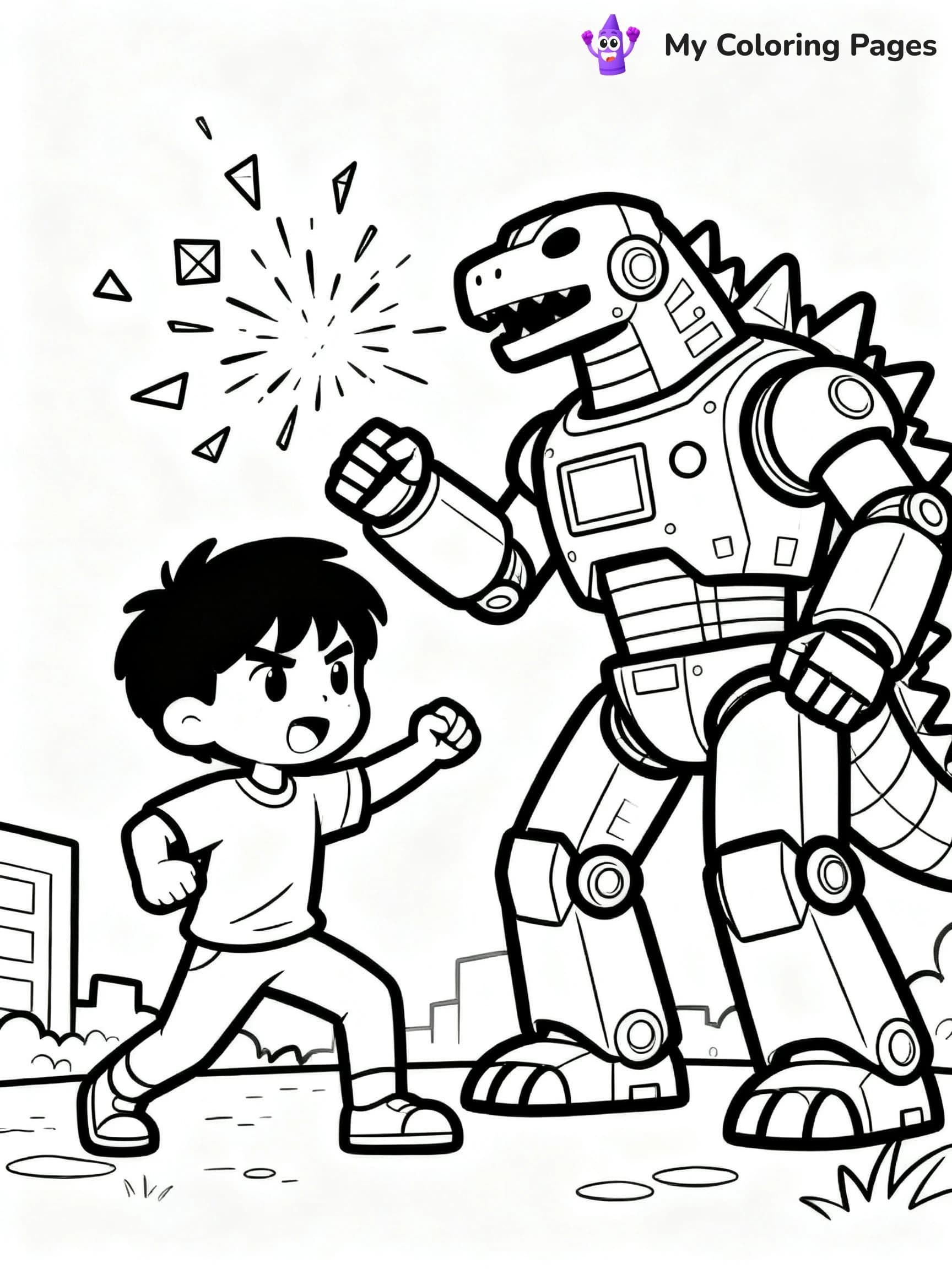 Robot Godzilla Coloring Pages - 18
