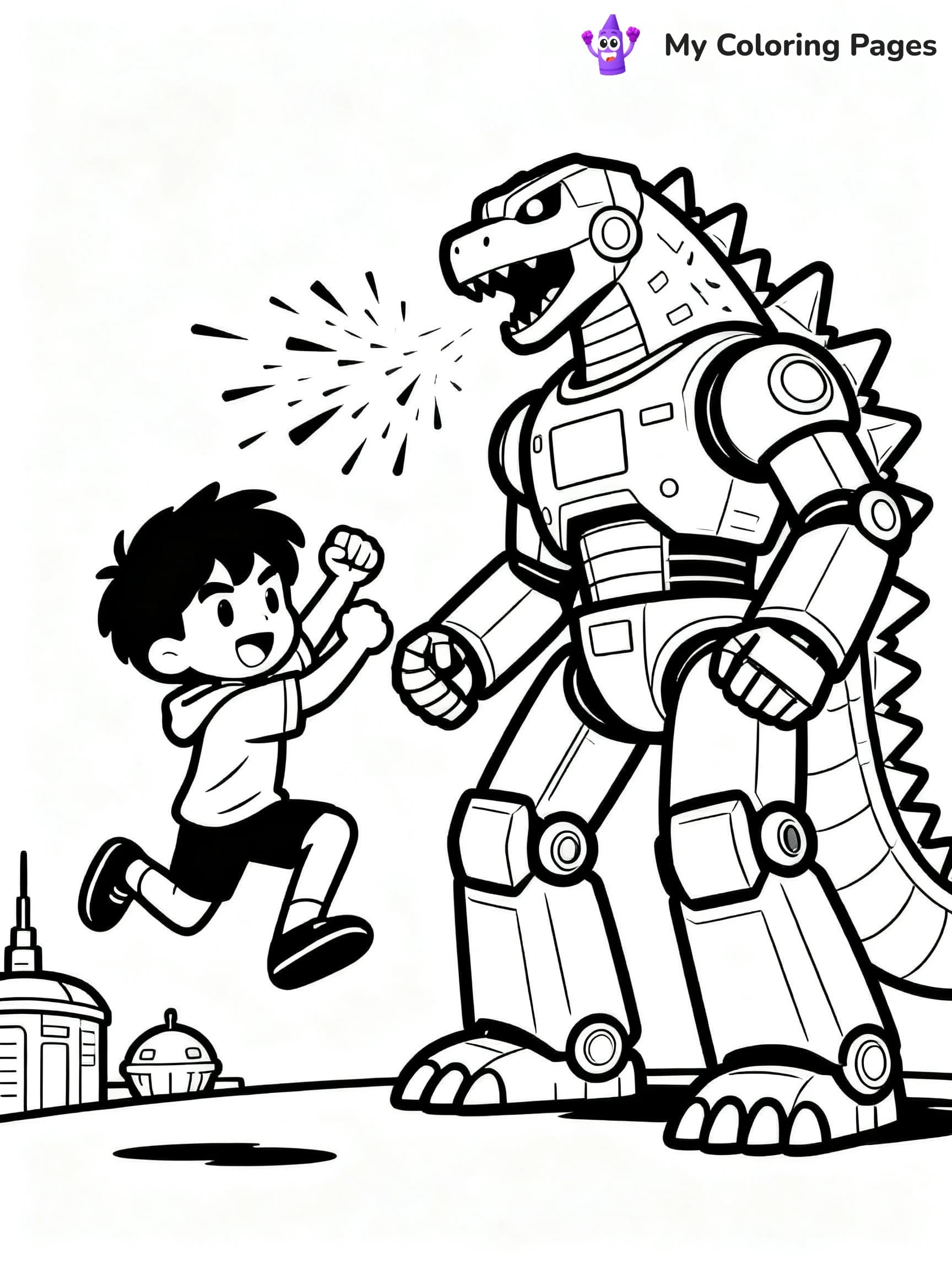 Robot Godzilla Coloring Pages - 17