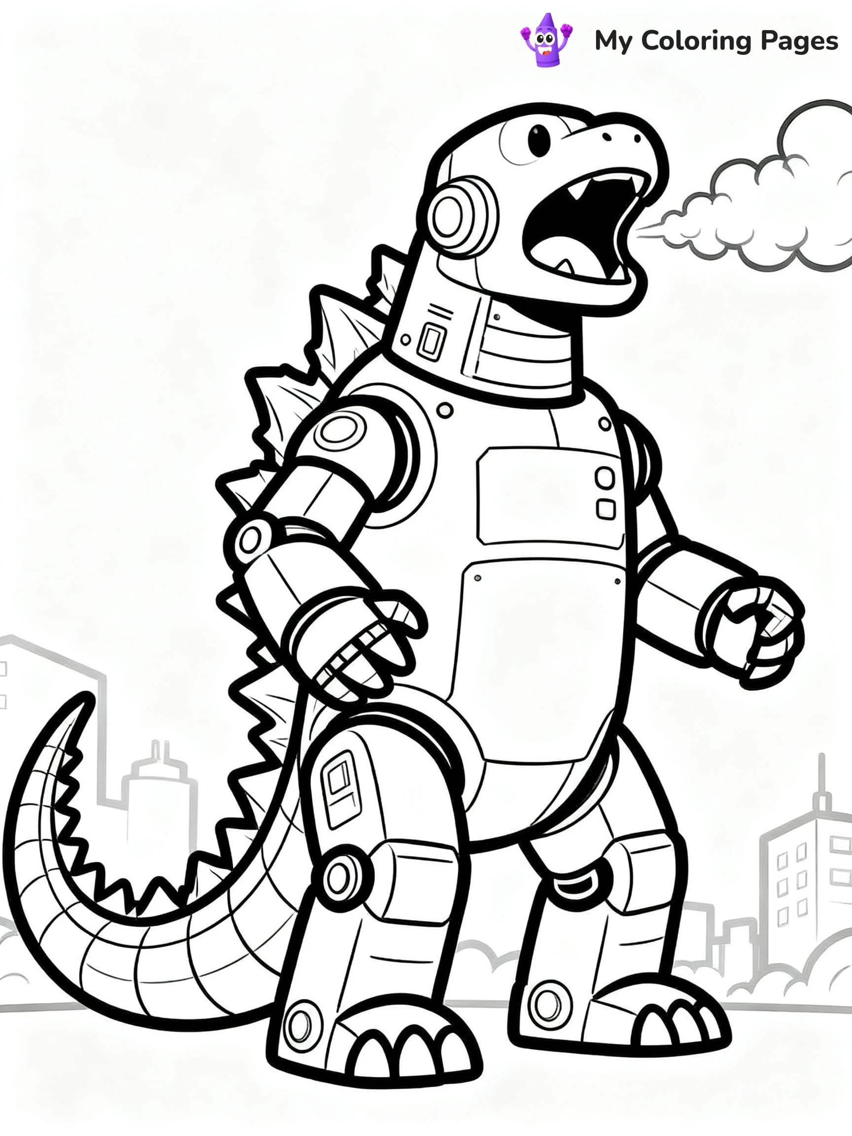 Robot Godzilla Coloring Pages - 14