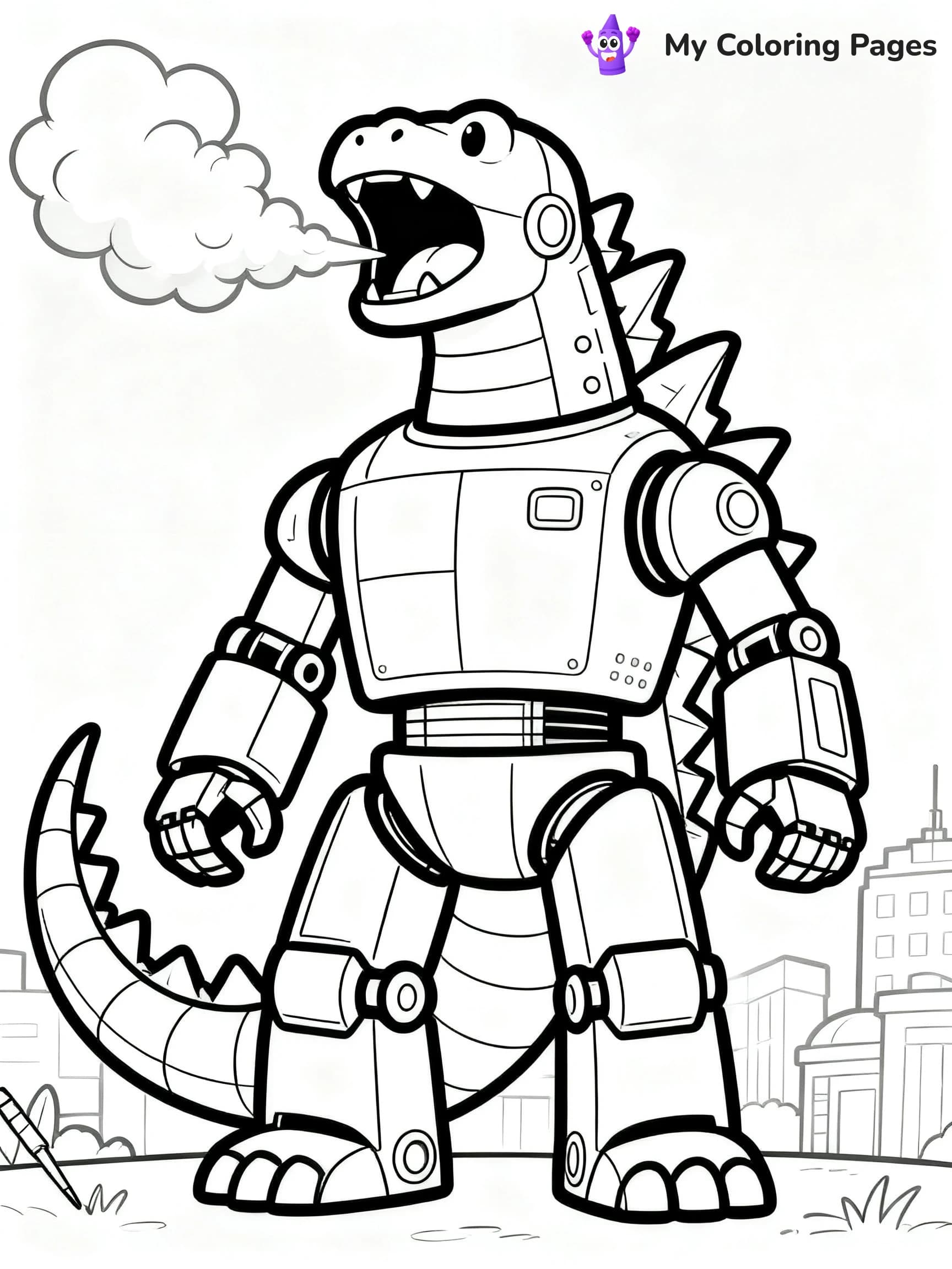 Robot Godzilla Coloring Pages - 12