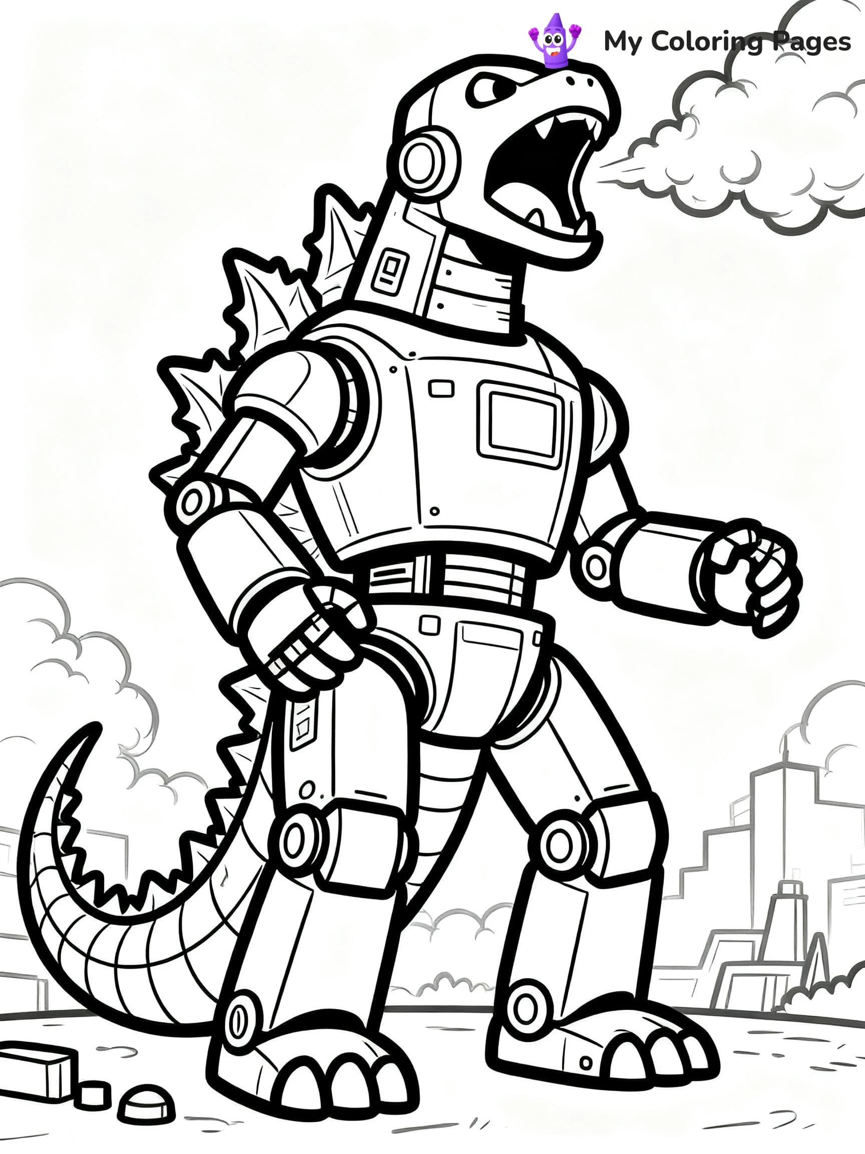 Robot Godzilla Coloring Pages - 11