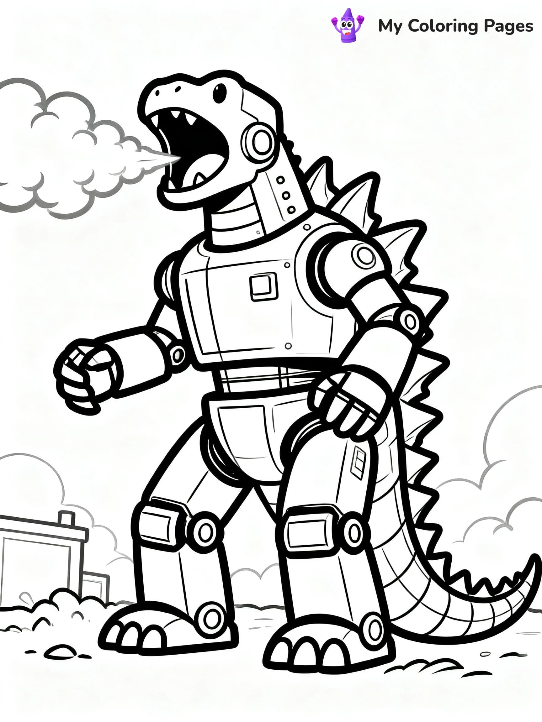 Robot Godzilla Coloring Pages - 9