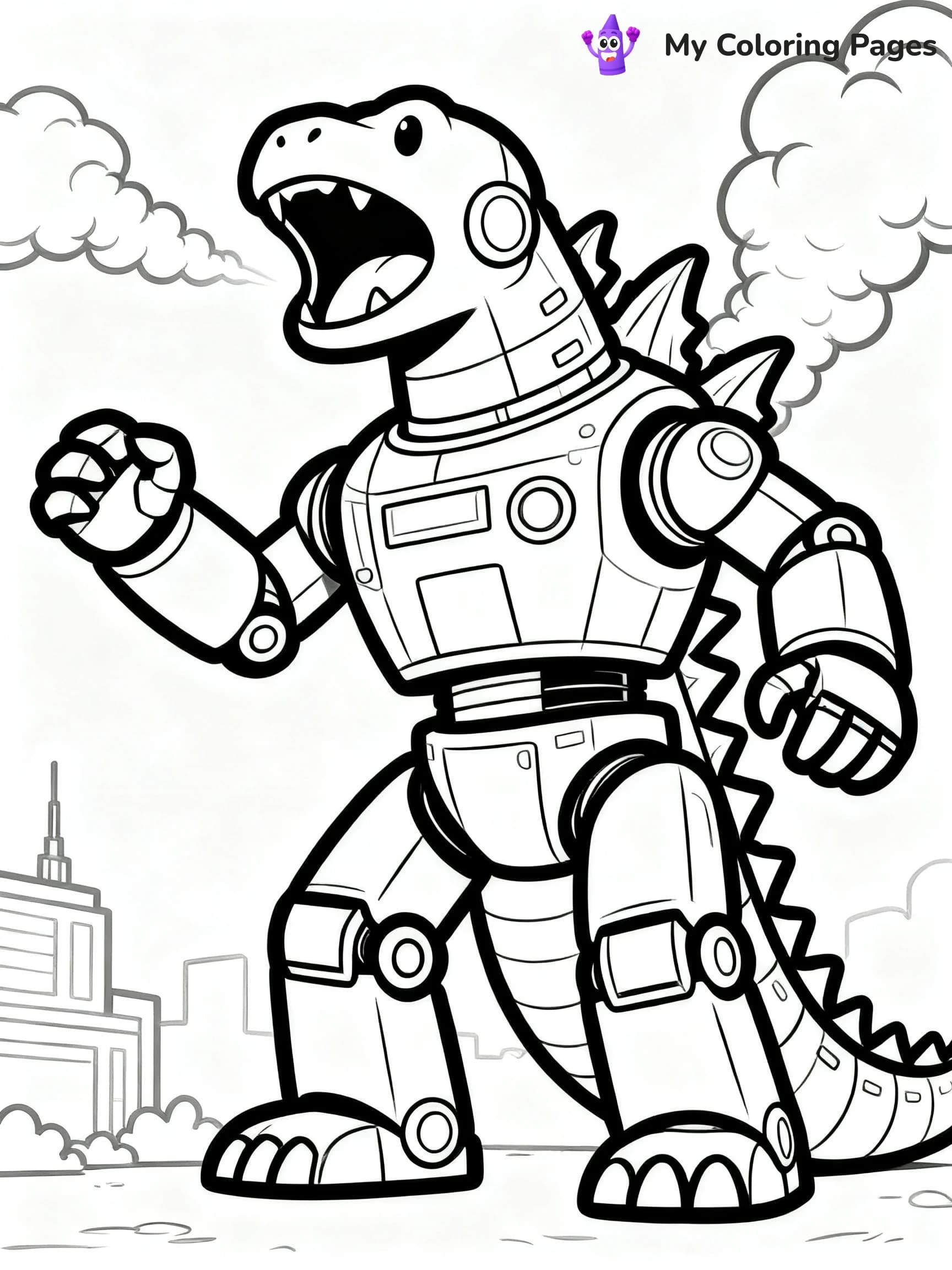Robot Godzilla Coloring Pages - 8