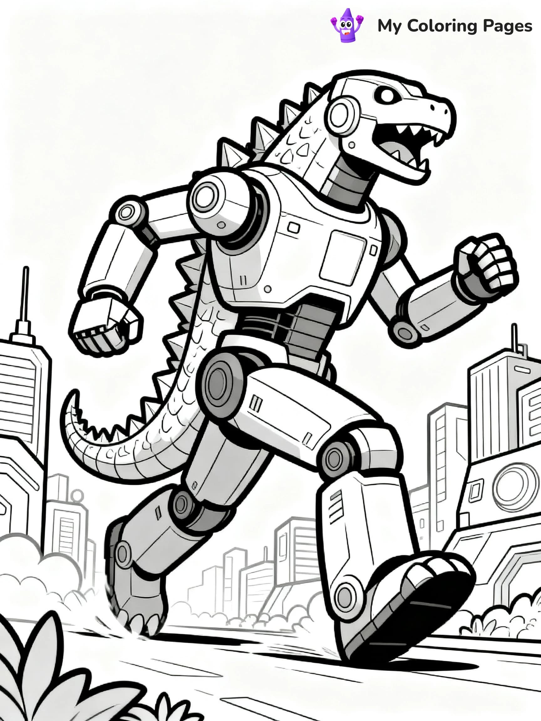 Robot Godzilla Coloring Pages - 7
