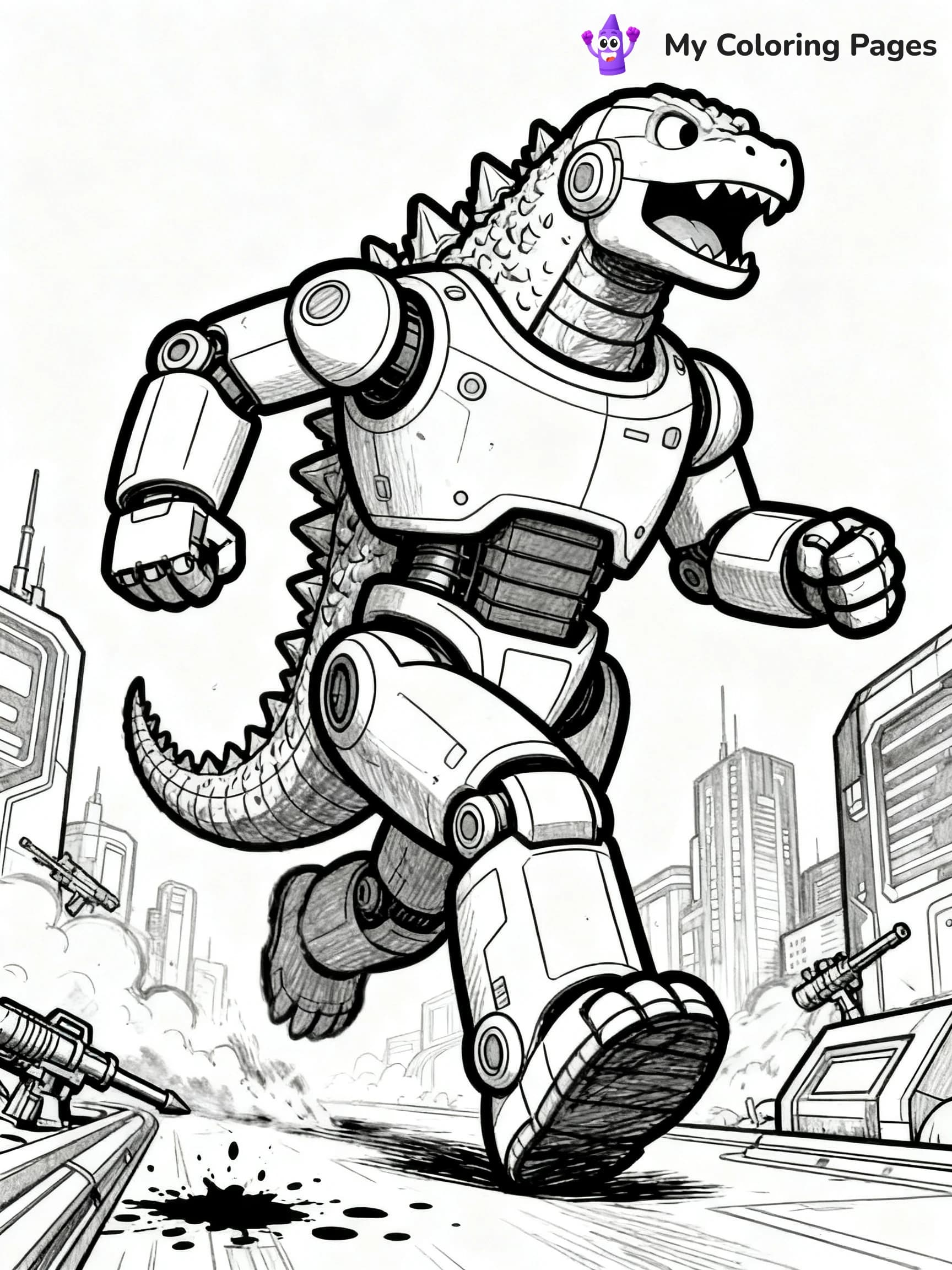 Robot Godzilla Coloring Pages - 1