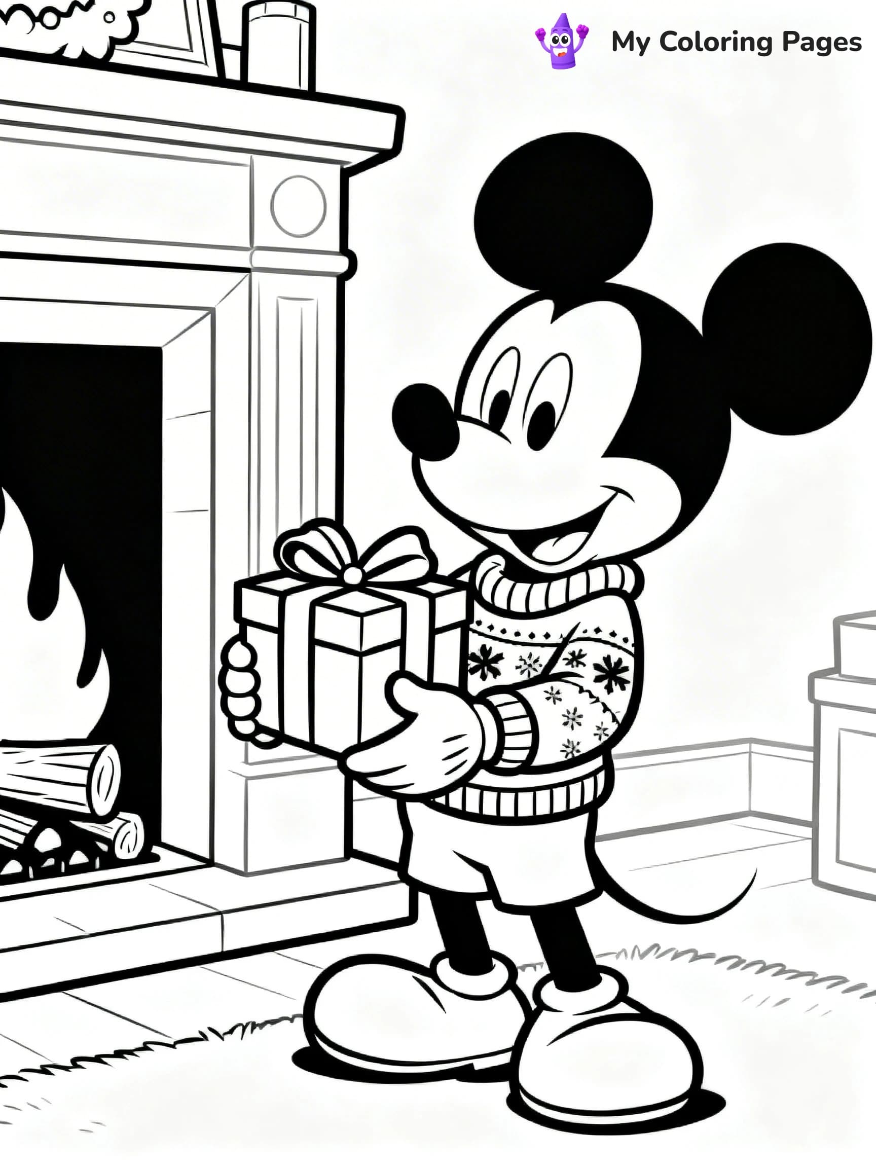 Mickey Mouse Christmas Coloring Pages - 19