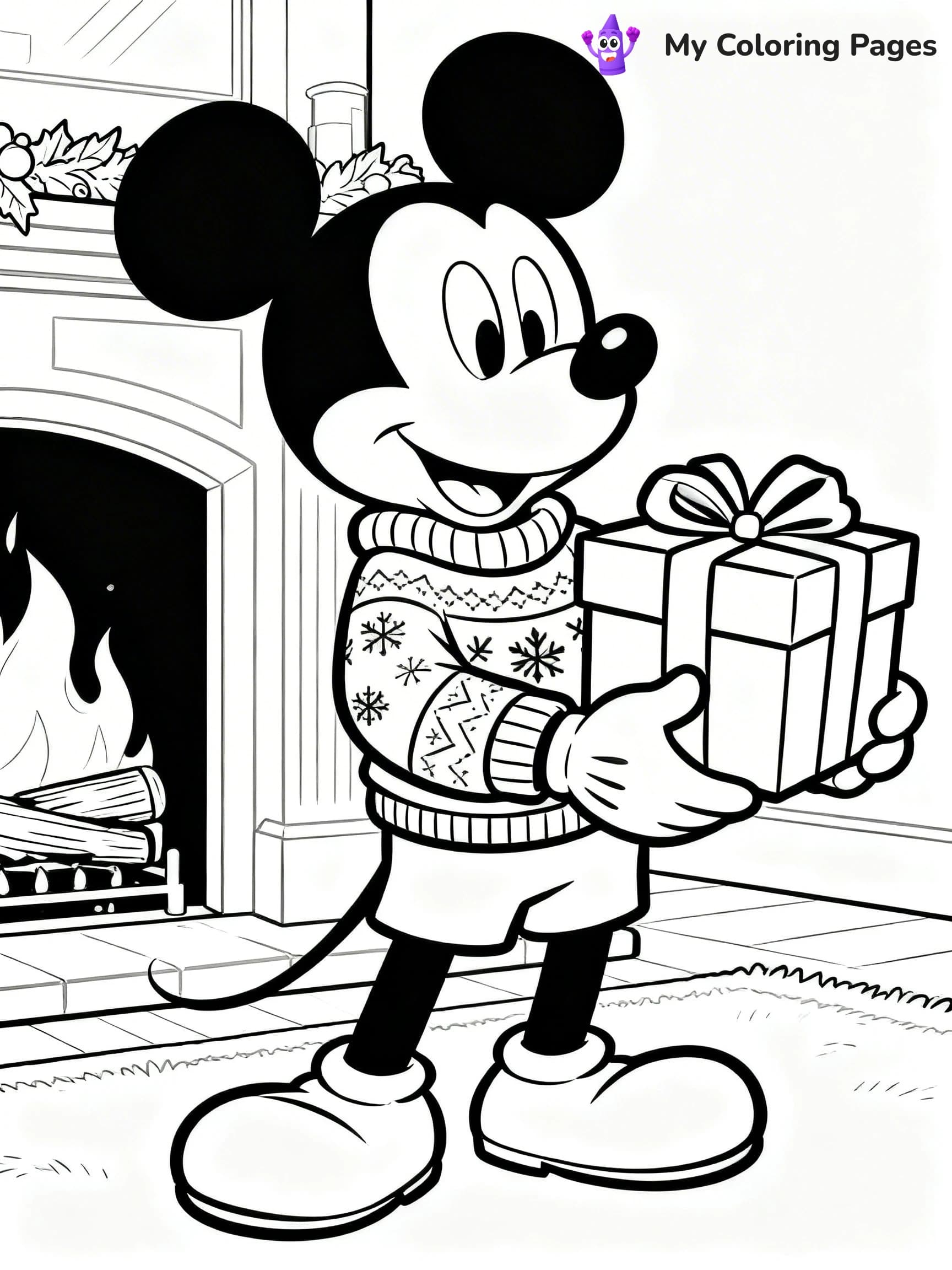 Mickey Mouse Christmas Coloring Pages - 16