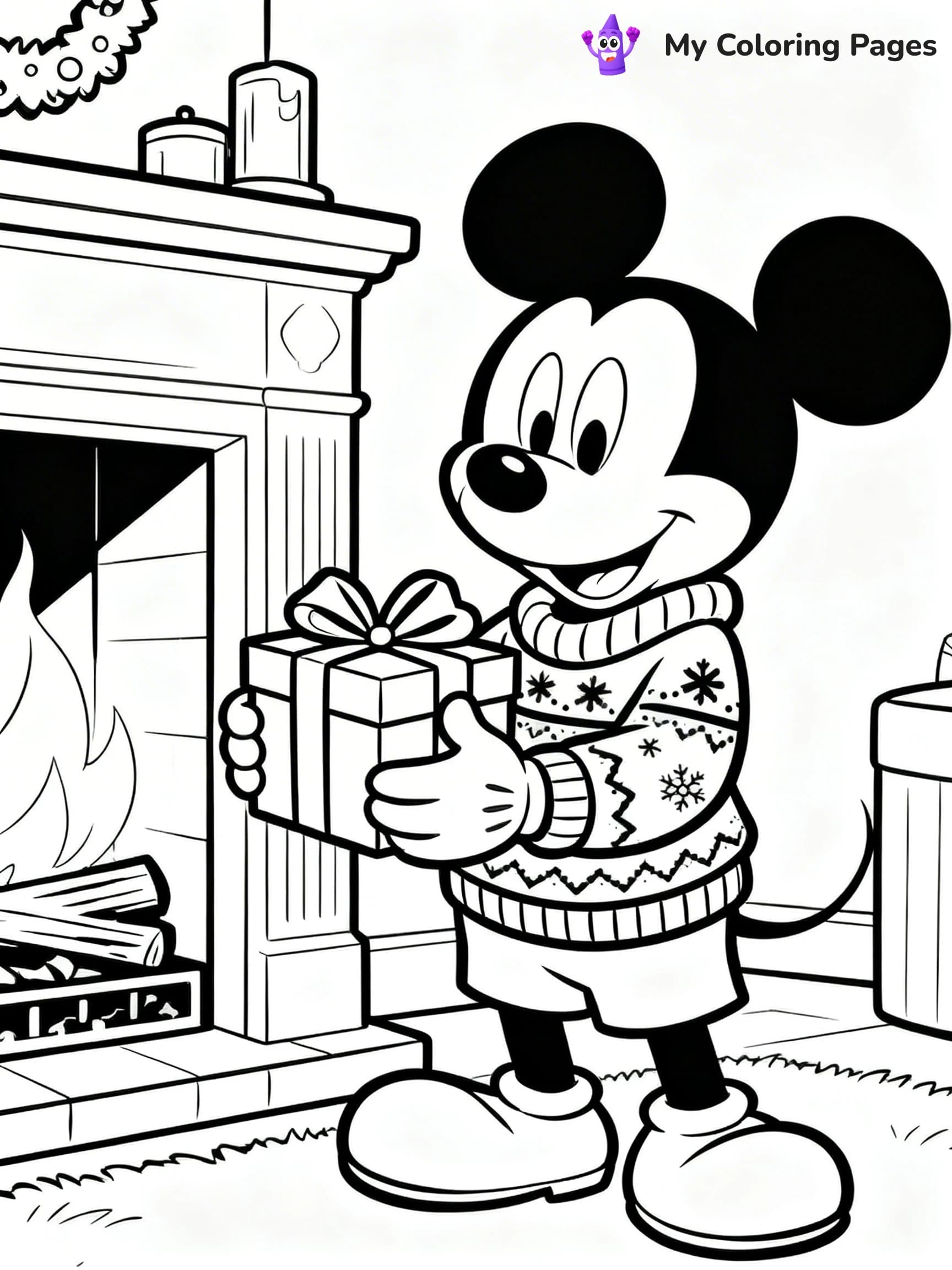 Mickey Mouse Christmas Coloring Pages - 14