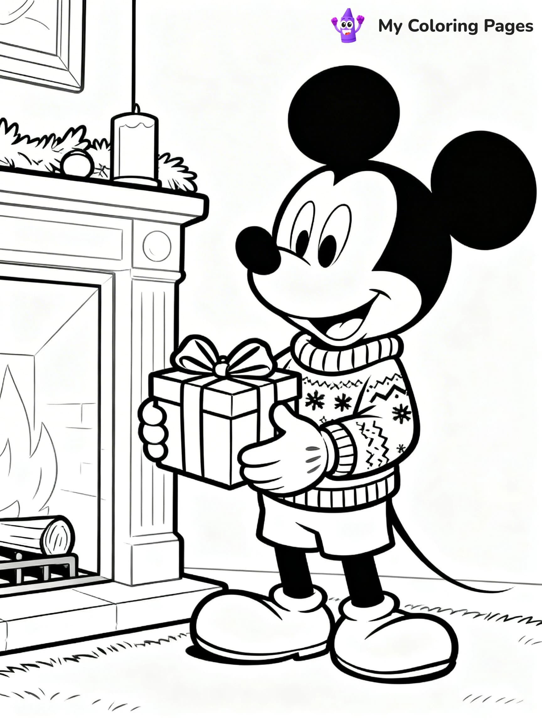 Mickey Mouse Christmas Coloring Pages - 13