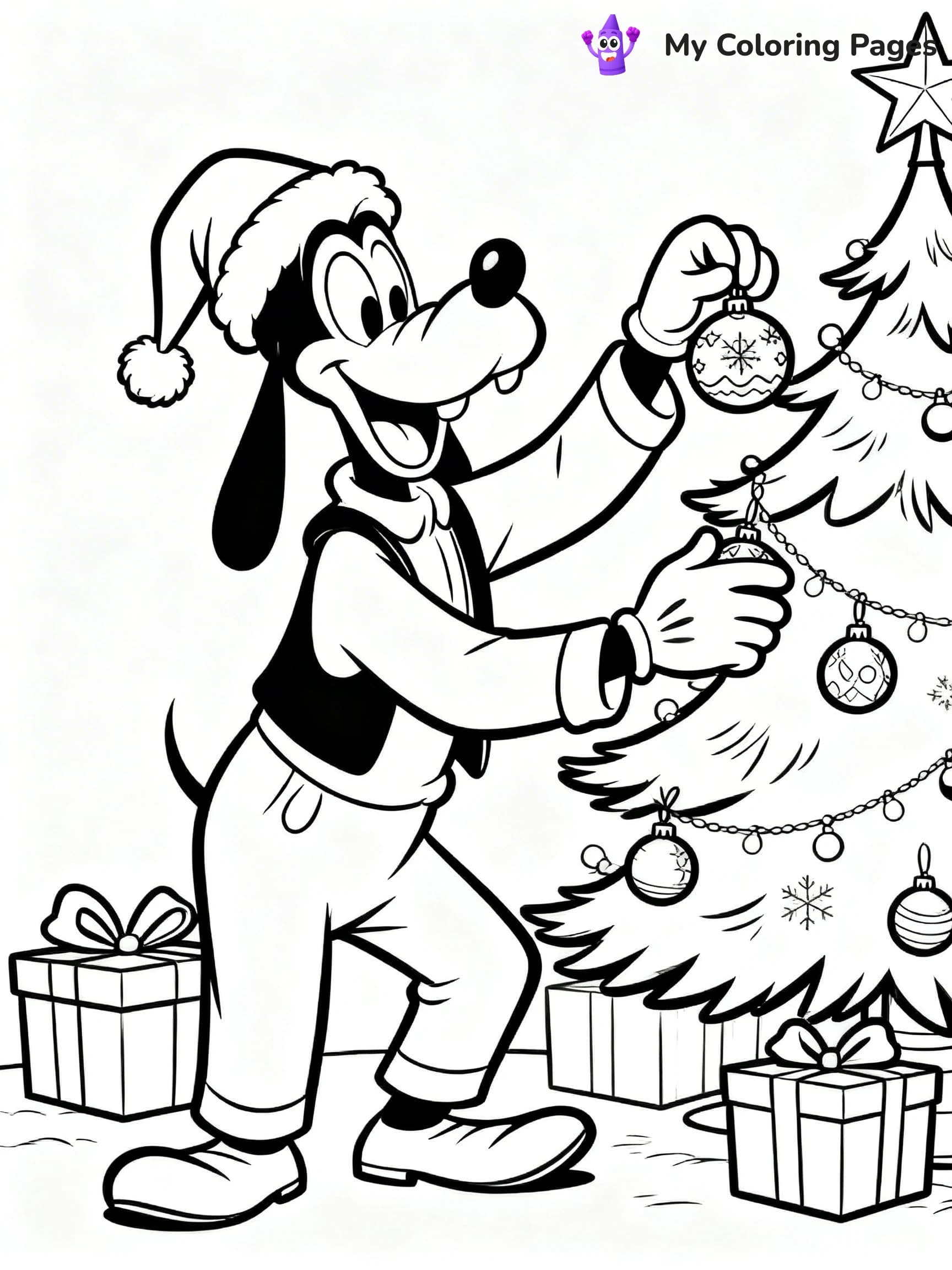 Mickey Mouse Christmas Coloring Pages - 3