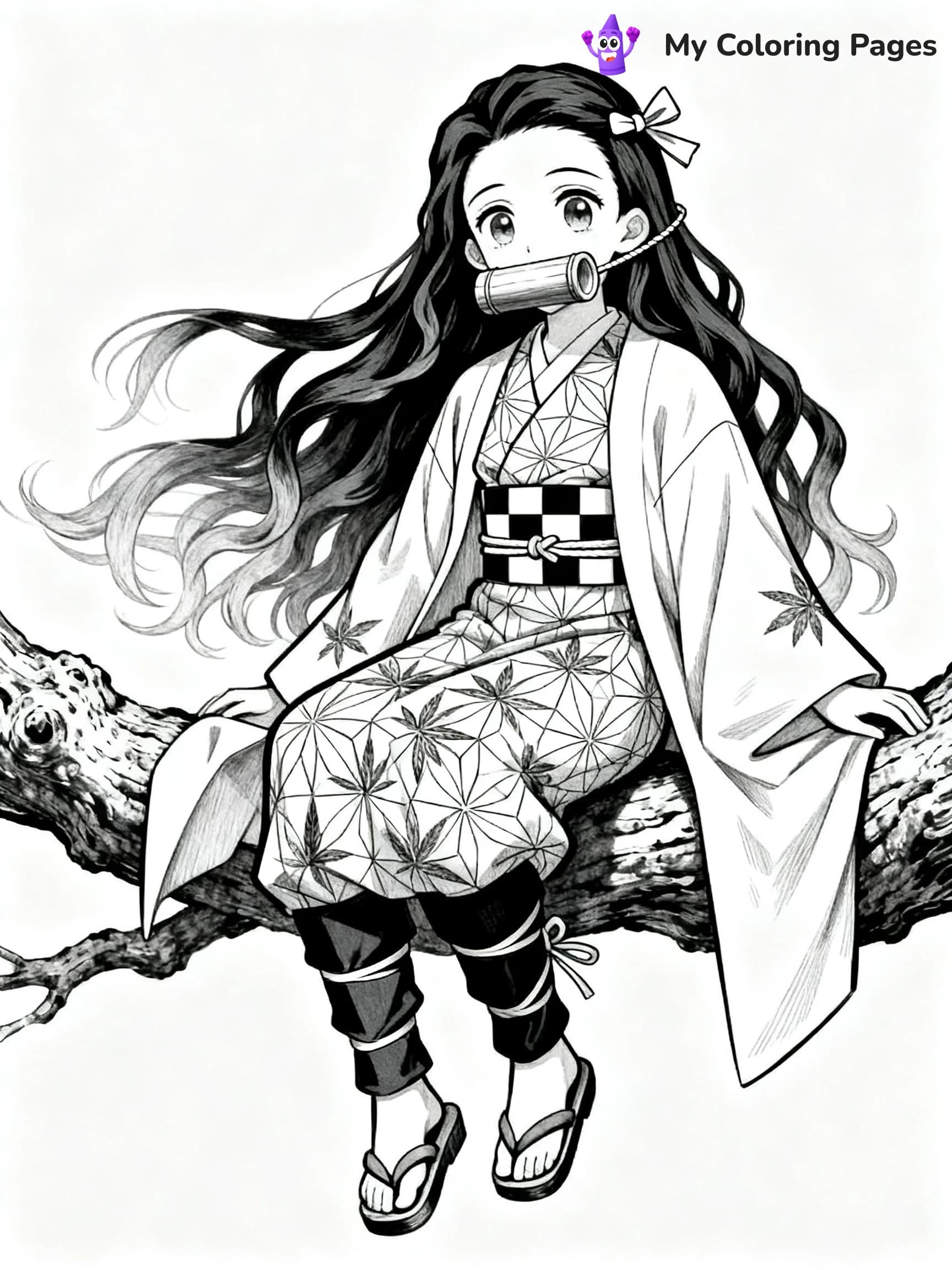 Nezuko And Tanjiro Coloring Pages - 24