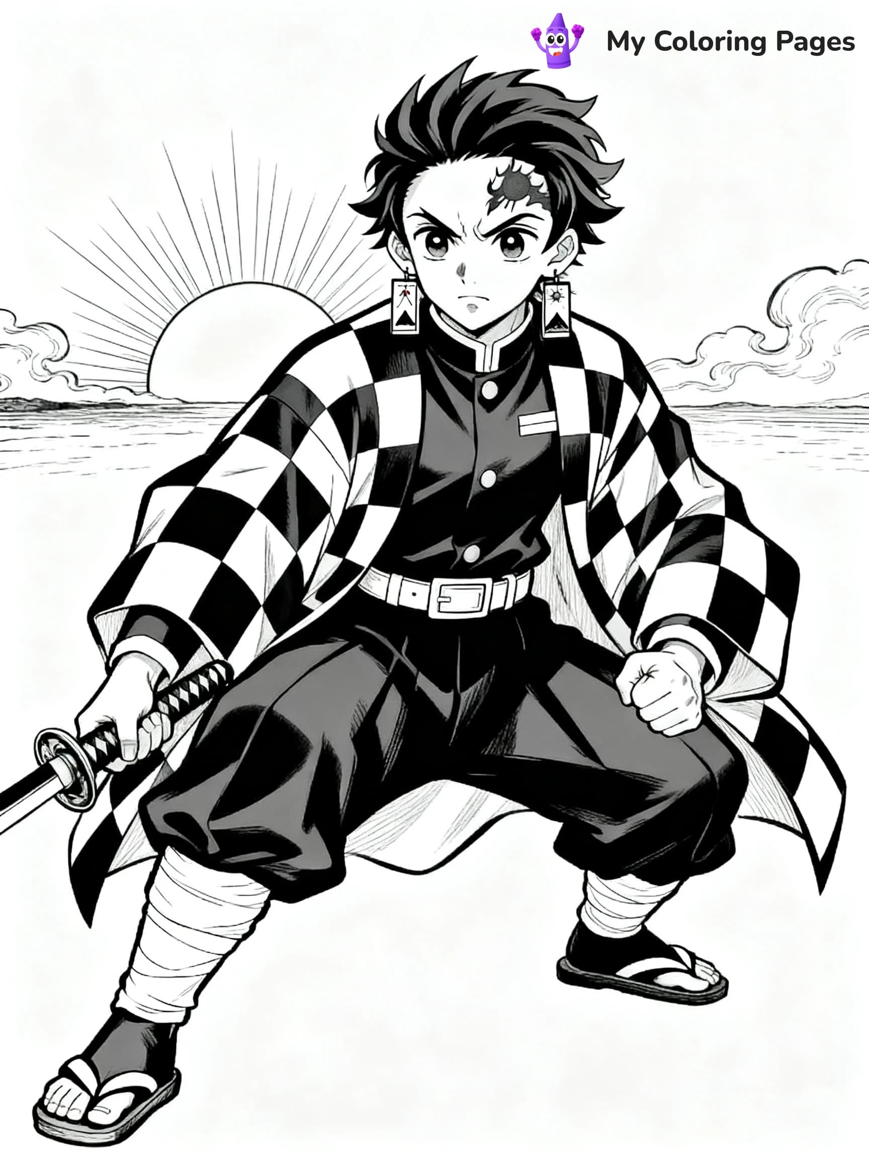 Nezuko And Tanjiro Coloring Pages - 19