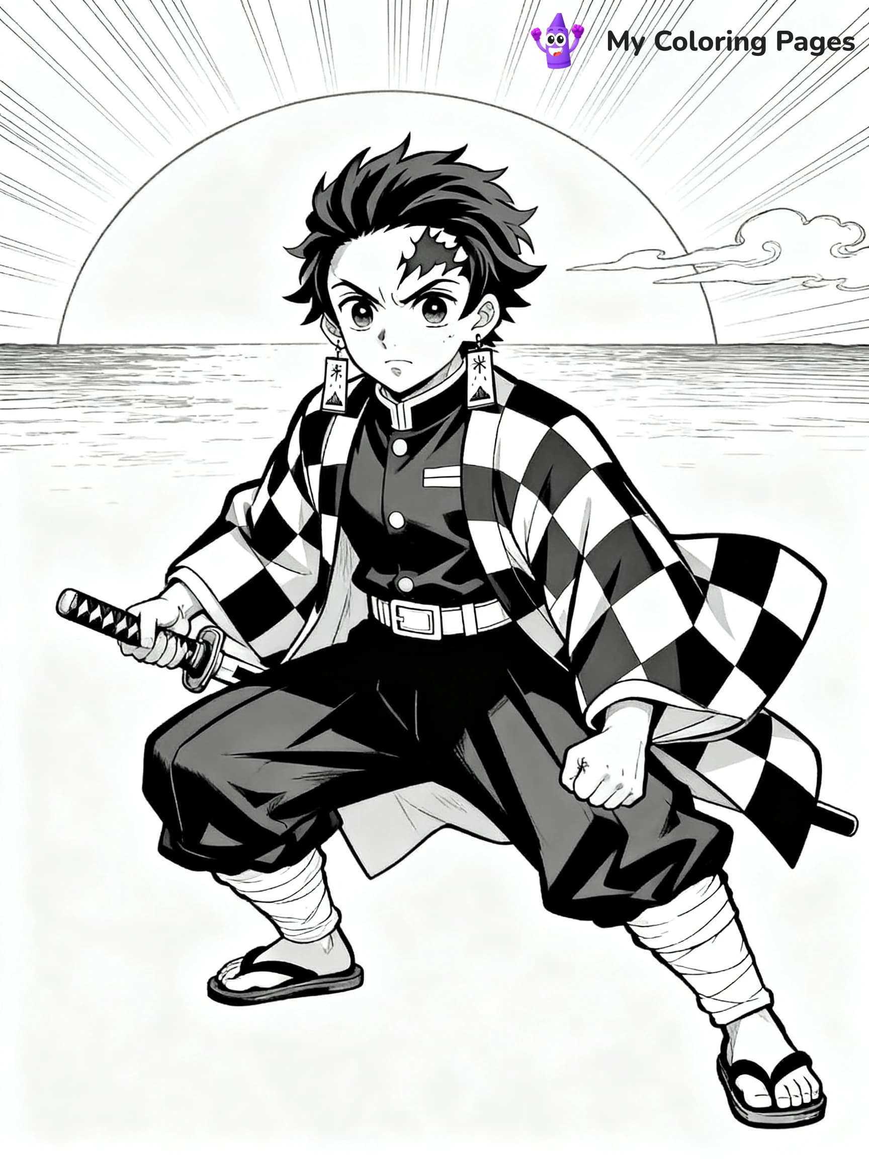 Nezuko And Tanjiro Coloring Pages - 18