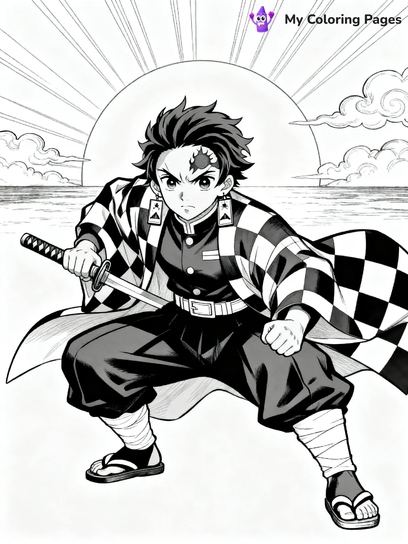 Nezuko And Tanjiro Coloring Pages - 17