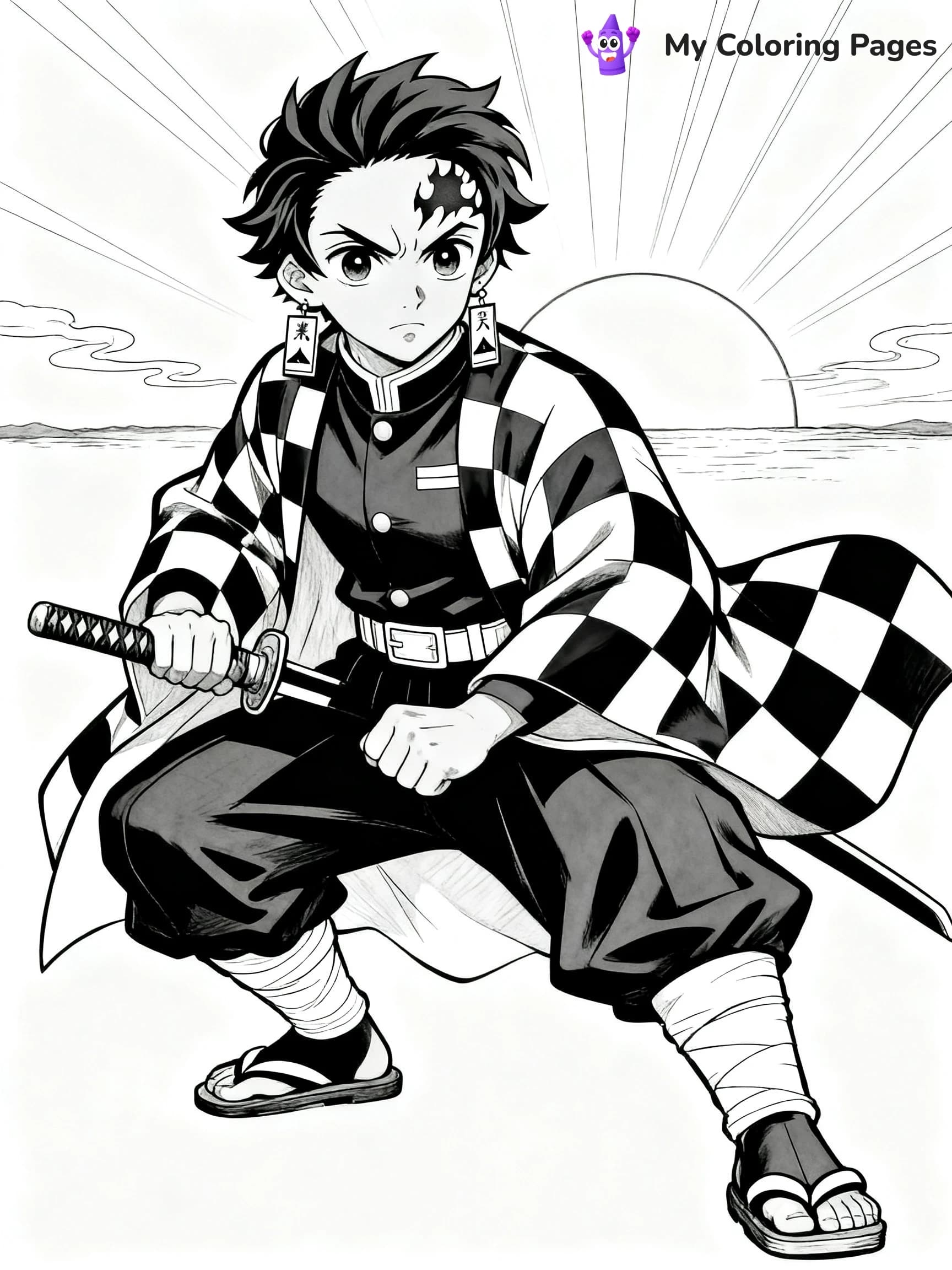 Nezuko And Tanjiro Coloring Pages - 16