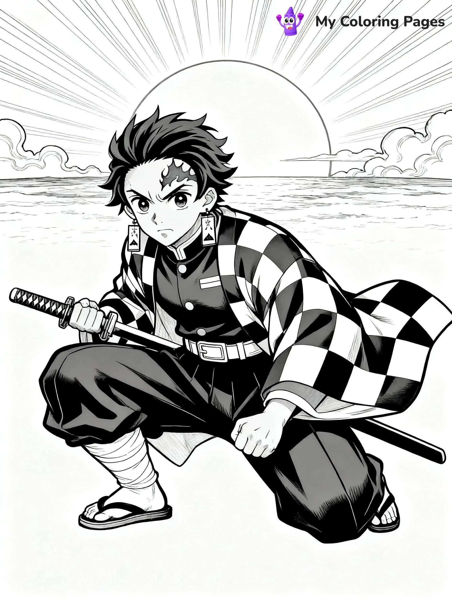 Nezuko And Tanjiro Coloring Pages - 14