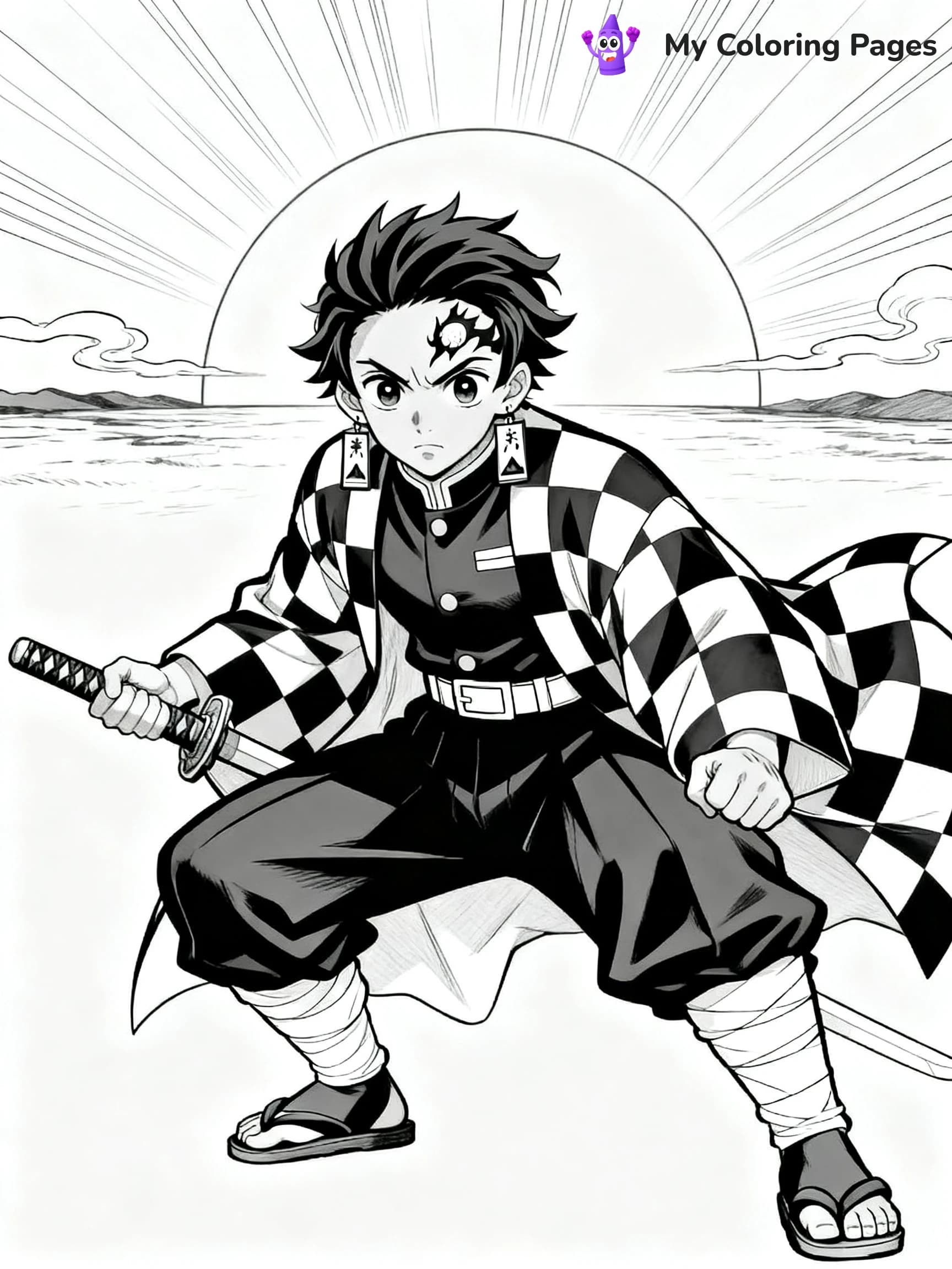 Nezuko And Tanjiro Coloring Pages - 13