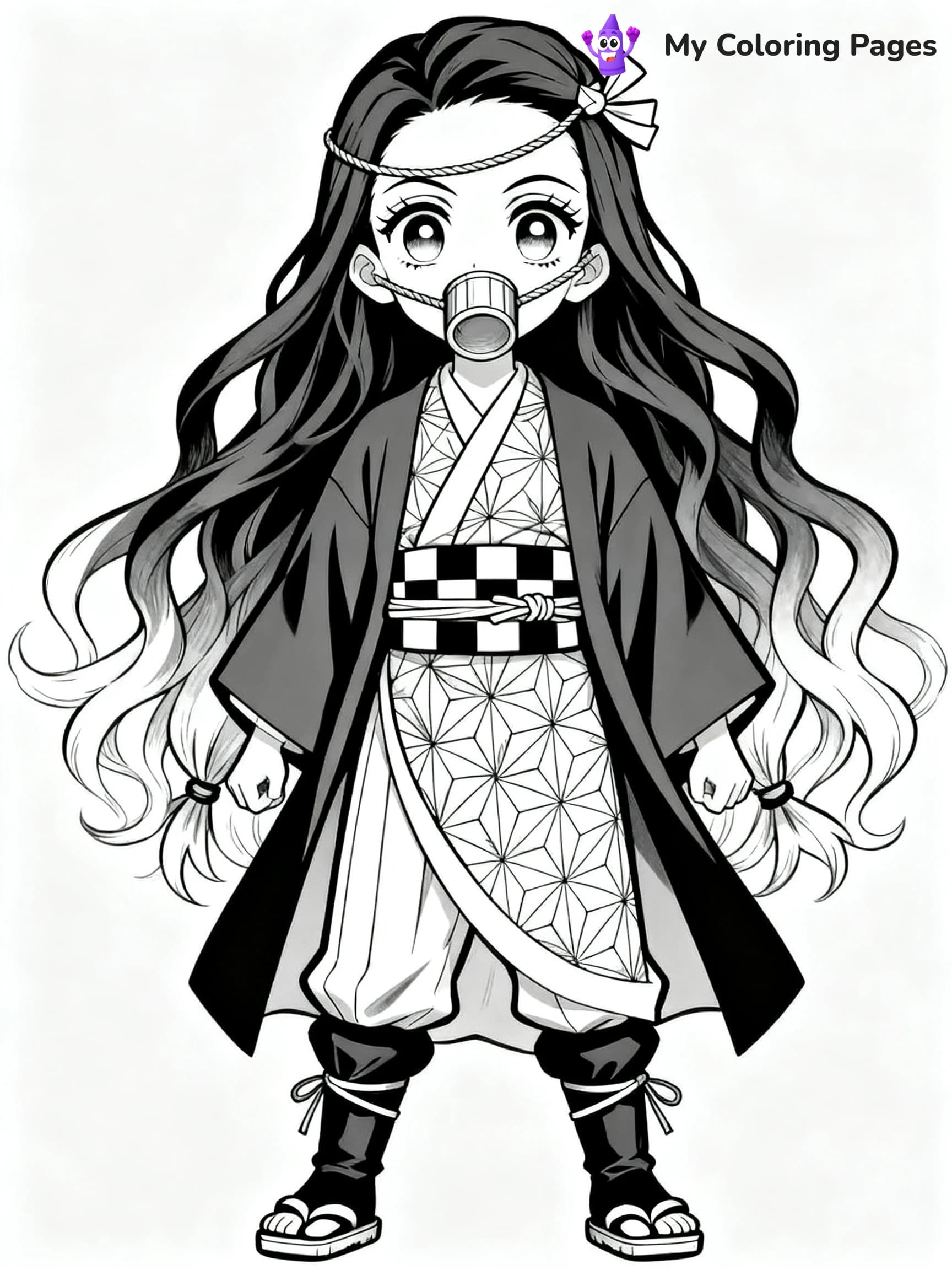 Nezuko And Tanjiro Coloring Pages - 11