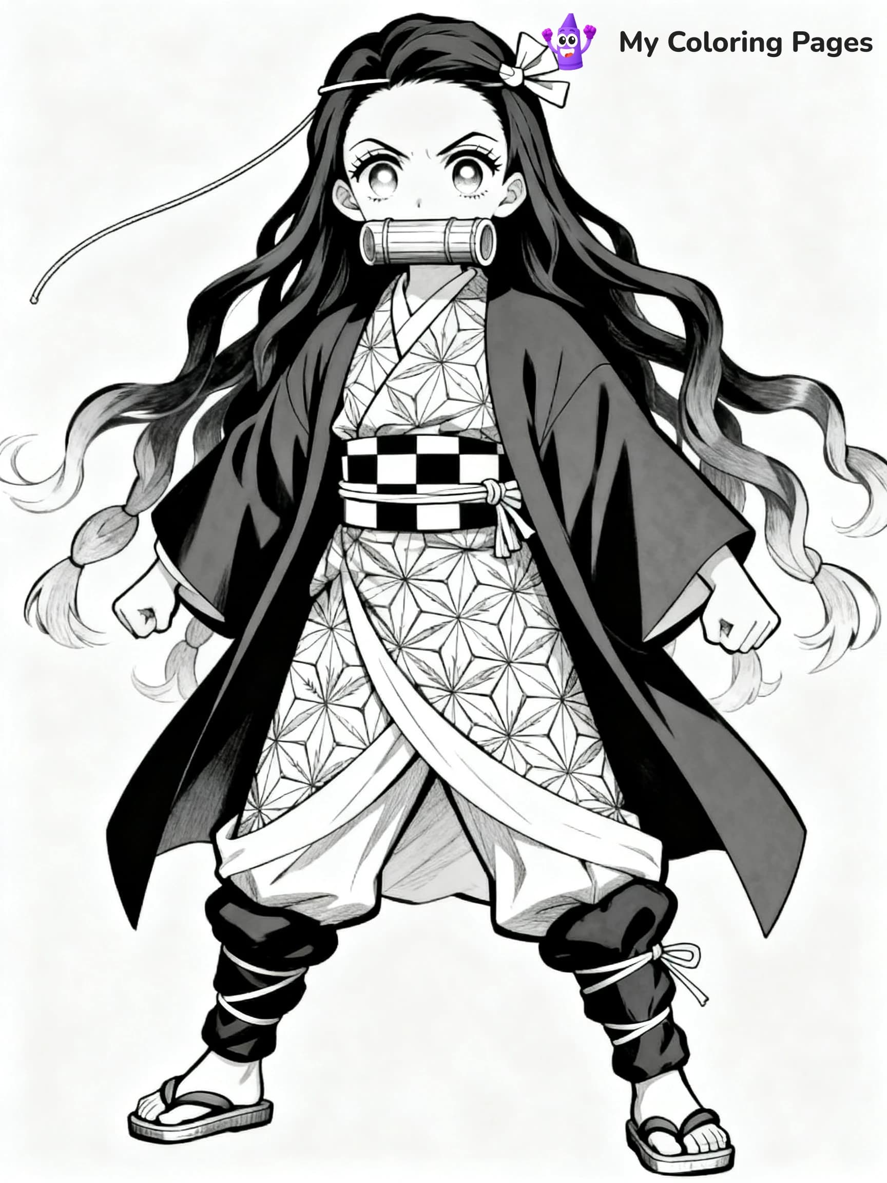 Nezuko And Tanjiro Coloring Pages - 7