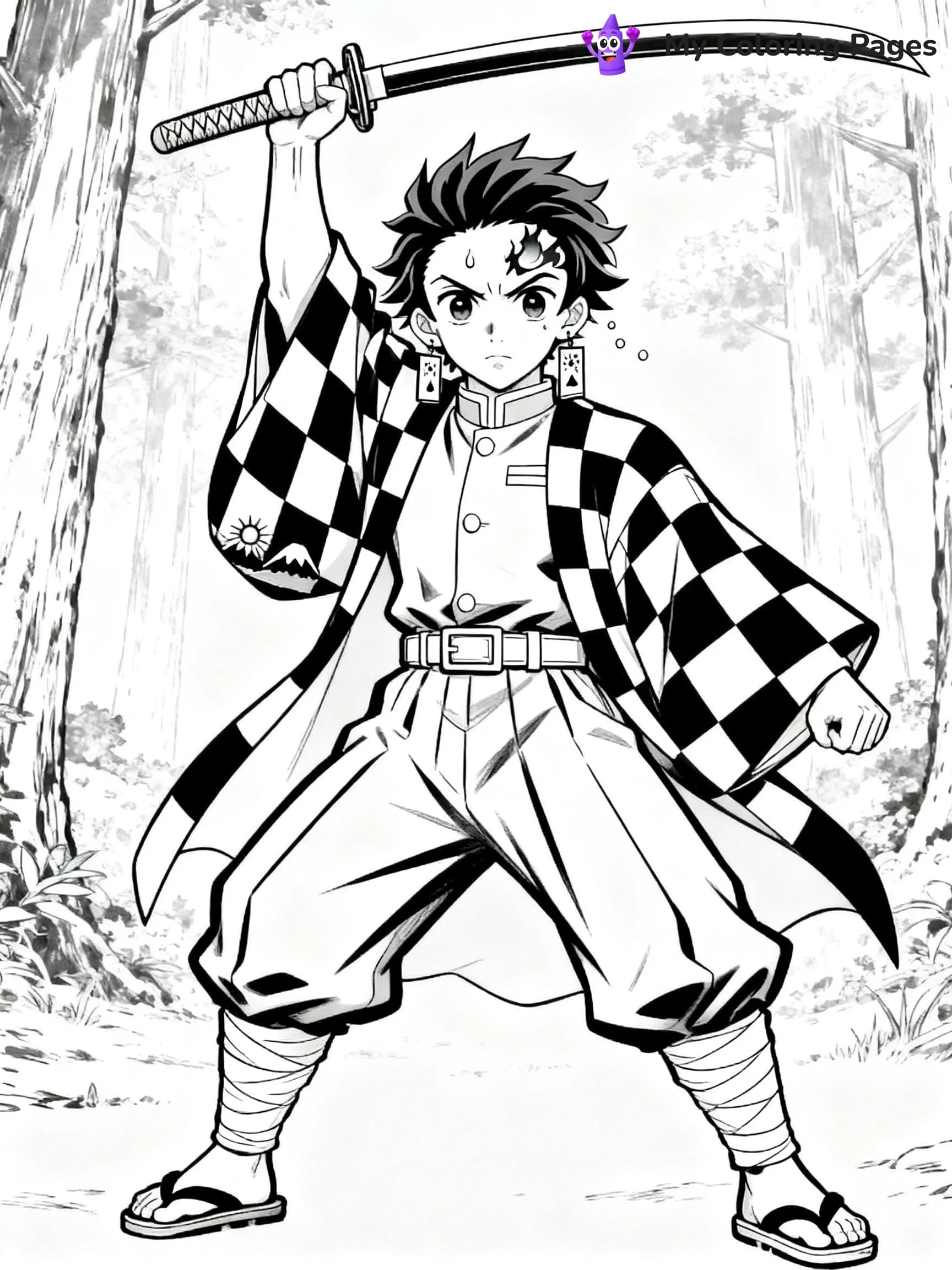 Nezuko And Tanjiro Coloring Pages - 4