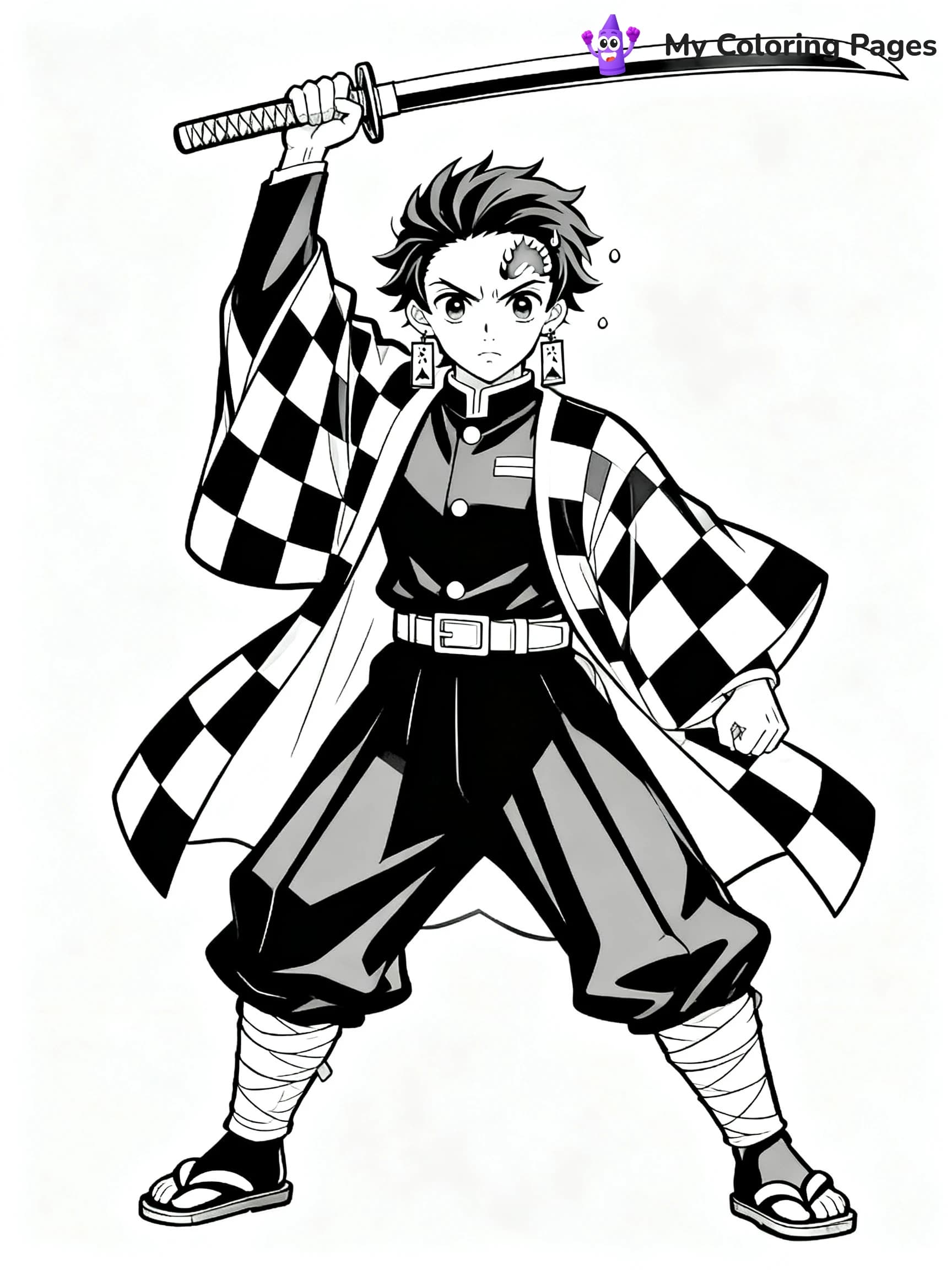 Nezuko And Tanjiro Coloring Pages - 3