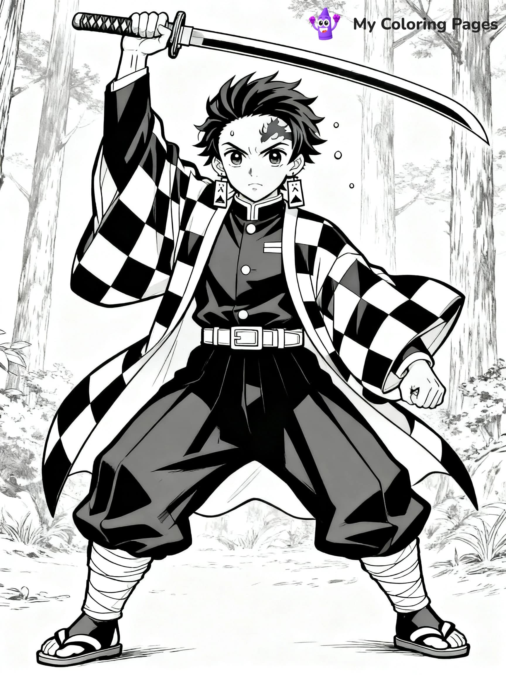 Nezuko And Tanjiro Coloring Pages - 1