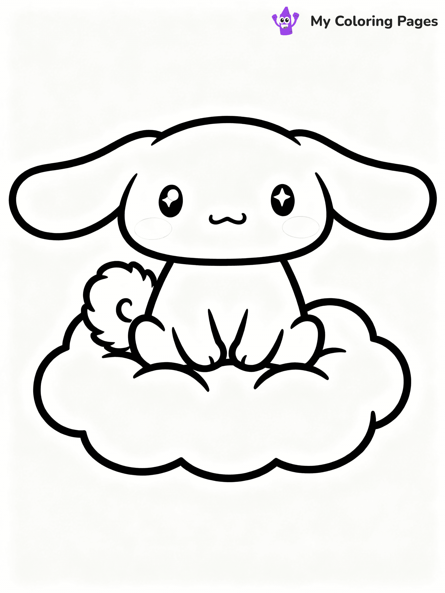 ⚠️ CRITICAL REQUIREMENT - ABSOLUTE BLACK AND WHITE ONLY ⚠️
This MUST be a BLACK AND WHITE line drawing ONLY. NO COLORS whatsoever.
- ONLY pure black lines (#000000) on pure white background (#FFFFFF)
- ABSOLUTELY NO colors, NO shading, NO gradients, NO grayscale
- If there are ANY colors in the output, the image is REJECTED
- This is a COLORING PAGE - meant to be COLORED IN by children
- The output must be UNCOLORED line art ready for coloring
⚠️ SUBJECT TO DRAW: Chiffon from Cinnamoroll sitting on a cloud, eyes sparkling, fluffy tail visible. Important: PURE OUTLINES. NO FILLS, COLOR, SHADING, OR GREYSCALE. WHITE BACKGROUND.
(REMEMBER: Output must be BLACK AND WHITE line art only, NOT colored!)
# Flat, Friendly Cartoon Line-Art Coloring Page
You are generating a **pure black-and-white binary image** of a child-friendly cartoon scene combining characters and background scenery in one cohesive composition.
## Rendering Rules (Strict)
- Only two colors: pure black (#000000) outlines and pure white (#FFFFFF) background.
- No grayscale, shading, gradients, tints, fills, transparency, or partial pixels.
- No antialiasing or blended edges; every pixel is 100% black or white.
- No solid black fills inside shapes — all areas inside outlines must remain white.
- No dark clothing areas or filled tone blocks; all garments outlined only.
- No shadows, textures, lighting, or tonal variations.
- Must look like flat binary vector line-art for coloring pages.
## Drawing & Composition
- **Medium, consistent line weight**; clean closed outlines easy to color inside.
- **Flat, simple, child-friendly design** — no realism or 3D depth.
- Characters are **grounded on a surface**, centered and large.
- **Balanced composition** with clear silhouettes and minimal props.
## Scenery & Style
- Landmarks (e.g., mosque, CN Tower) and scenery (trees, benches, waves) drawn with **black outlines only.**
- For real-world figures, teams, or places, show accurate details using only black outlines—no text or logos. Use distinctive uniform patterns, abstract symbols, and landmark silhouettes to convey identity.
- Keep **consistent perspective**; no floating elements.
- **Style:** whimsical **Doodle Art Alley** — rounded, friendly outlines.
- May adapt shapes from **Crayola, Disney, Peppa Pig, Cocomelon** — *by shape only, never color.*
- Final output: **flat, crisp, binary (#000000/#FFFFFF)**, **no filled color or background text.**
EXTREMELYE IMPORTANT:
- PURE BINARY LINE-ART; NO FILLS (HAIR/CLOTHES/SKIN), SHADING, OR GREY.
- NO SHADING, COLOR. MUST BE WHITE BACKGROUND.
⚠️ FINAL REMINDER: Draw the subject "Chiffon from Cinnamoroll sitting on a cloud, eyes sparkling, fluffy tail visible. Important: PURE OUTLINES. NO FILLS, COLOR, SHADING, OR GREYSCALE. WHITE BACKGROUND." as BLACK AND WHITE line art. Zero colors in output.