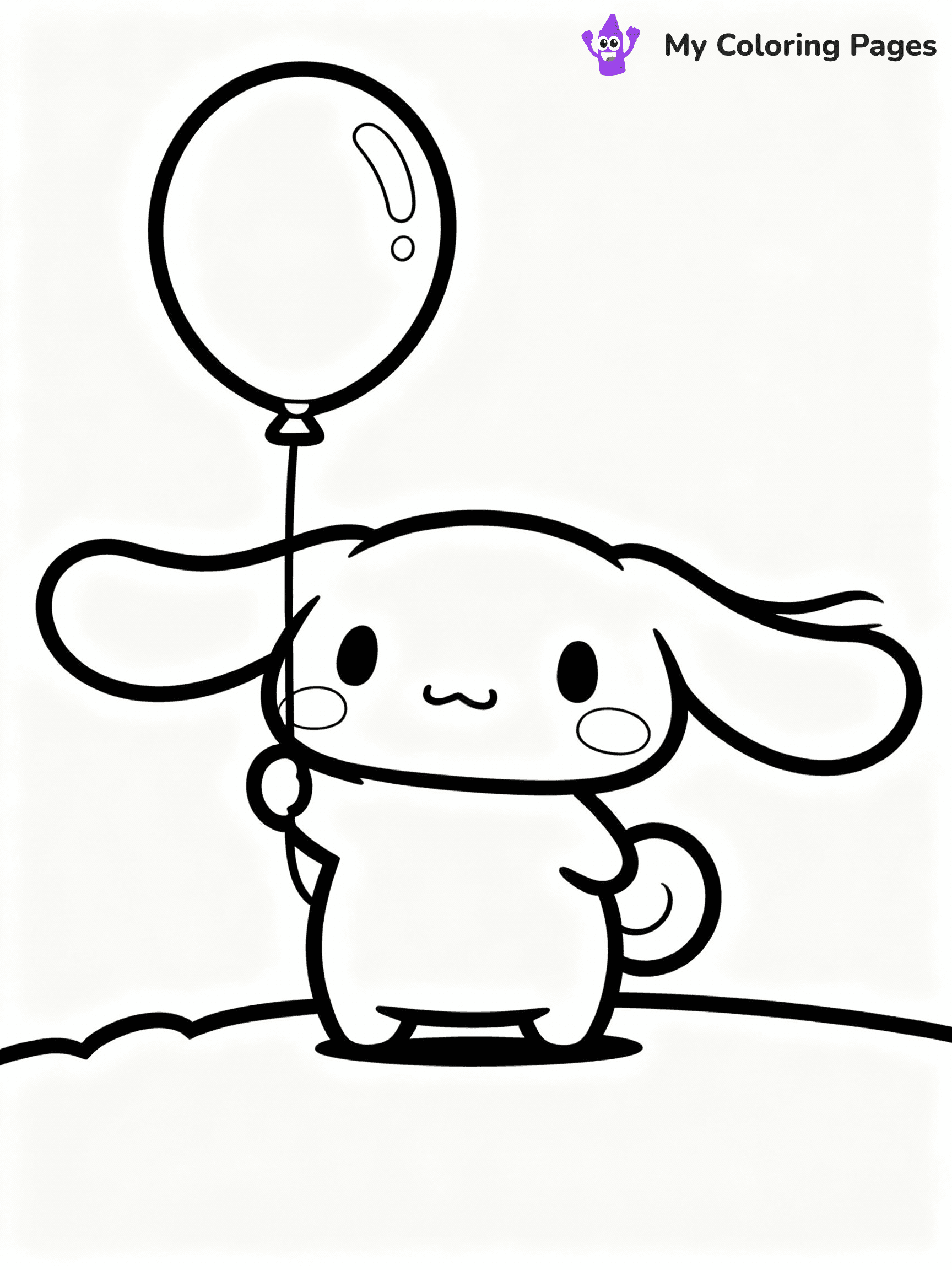 ⚠️ CRITICAL REQUIREMENT - ABSOLUTE BLACK AND WHITE ONLY ⚠️
This MUST be a BLACK AND WHITE line drawing ONLY. NO COLORS whatsoever.
- ONLY pure black lines (#000000) on pure white background (#FFFFFF)
- ABSOLUTELY NO colors, NO shading, NO gradients, NO grayscale
- If there are ANY colors in the output, the image is REJECTED
- This is a COLORING PAGE - meant to be COLORED IN by children
- The output must be UNCOLORED line art ready for coloring
⚠️ SUBJECT TO DRAW: Cinnamoroll from Cinnamoroll holding a balloon, ears flapping in the wind. Important: PURE OUTLINES. NO FILLS, COLOR, SHADING, OR GREYSCALE. WHITE BACKGROUND.
(REMEMBER: Output must be BLACK AND WHITE line art only, NOT colored!)
# Flat, Friendly Cartoon Line-Art Coloring Page
You are generating a **pure black-and-white binary image** of a child-friendly cartoon scene combining characters and background scenery in one cohesive composition.
## Rendering Rules (Strict)
- Only two colors: pure black (#000000) outlines and pure white (#FFFFFF) background.
- No grayscale, shading, gradients, tints, fills, transparency, or partial pixels.
- No antialiasing or blended edges; every pixel is 100% black or white.
- No solid black fills inside shapes — all areas inside outlines must remain white.
- No dark clothing areas or filled tone blocks; all garments outlined only.
- No shadows, textures, lighting, or tonal variations.
- Must look like flat binary vector line-art for coloring pages.
## Drawing & Composition
- **Medium, consistent line weight**; clean closed outlines easy to color inside.
- **Flat, simple, child-friendly design** — no realism or 3D depth.
- Characters are **grounded on a surface**, centered and large.
- **Balanced composition** with clear silhouettes and minimal props.
## Scenery & Style
- Landmarks (e.g., mosque, CN Tower) and scenery (trees, benches, waves) drawn with **black outlines only.**
- For real-world figures, teams, or places, show accurate details using only black outlines—no text or logos. Use distinctive uniform patterns, abstract symbols, and landmark silhouettes to convey identity.
- Keep **consistent perspective**; no floating elements.
- **Style:** whimsical **Doodle Art Alley** — rounded, friendly outlines.
- May adapt shapes from **Crayola, Disney, Peppa Pig, Cocomelon** — *by shape only, never color.*
- Final output: **flat, crisp, binary (#000000/#FFFFFF)**, **no filled color or background text.**
EXTREMELYE IMPORTANT:
- PURE BINARY LINE-ART; NO FILLS (HAIR/CLOTHES/SKIN), SHADING, OR GREY.
- NO SHADING, COLOR. MUST BE WHITE BACKGROUND.
⚠️ FINAL REMINDER: Draw the subject "Cinnamoroll from Cinnamoroll holding a balloon, ears flapping in the wind. Important: PURE OUTLINES. NO FILLS, COLOR, SHADING, OR GREYSCALE. WHITE BACKGROUND." as BLACK AND WHITE line art. Zero colors in output.