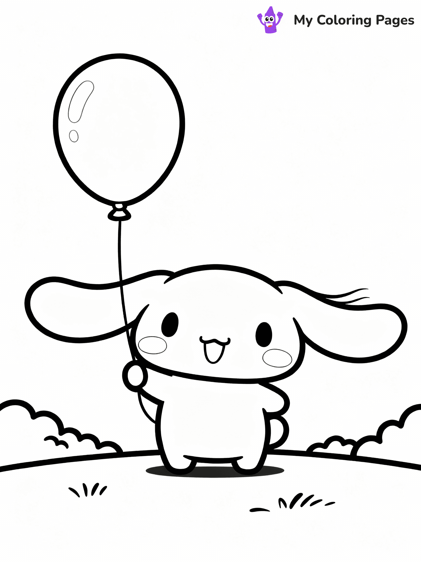 ⚠️ CRITICAL REQUIREMENT - ABSOLUTE BLACK AND WHITE ONLY ⚠️
This MUST be a BLACK AND WHITE line drawing ONLY. NO COLORS whatsoever.
- ONLY pure black lines (#000000) on pure white background (#FFFFFF)
- ABSOLUTELY NO colors, NO shading, NO gradients, NO grayscale
- If there are ANY colors in the output, the image is REJECTED
- This is a COLORING PAGE - meant to be COLORED IN by children
- The output must be UNCOLORED line art ready for coloring
⚠️ SUBJECT TO DRAW: Cinnamoroll from Cinnamoroll holding a balloon, ears flapping in the wind. Important: PURE OUTLINES. NO FILLS, COLOR, SHADING, OR GREYSCALE. WHITE BACKGROUND.
(REMEMBER: Output must be BLACK AND WHITE line art only, NOT colored!)
# Flat, Friendly Cartoon Line-Art Coloring Page
You are generating a **pure black-and-white binary image** of a child-friendly cartoon scene combining characters and background scenery in one cohesive composition.
## Rendering Rules (Strict)
- Only two colors: pure black (#000000) outlines and pure white (#FFFFFF) background.
- No grayscale, shading, gradients, tints, fills, transparency, or partial pixels.
- No antialiasing or blended edges; every pixel is 100% black or white.
- No solid black fills inside shapes — all areas inside outlines must remain white.
- No dark clothing areas or filled tone blocks; all garments outlined only.
- No shadows, textures, lighting, or tonal variations.
- Must look like flat binary vector line-art for coloring pages.
## Drawing & Composition
- **Medium, consistent line weight**; clean closed outlines easy to color inside.
- **Flat, simple, child-friendly design** — no realism or 3D depth.
- Characters are **grounded on a surface**, centered and large.
- **Balanced composition** with clear silhouettes and minimal props.
## Scenery & Style
- Landmarks (e.g., mosque, CN Tower) and scenery (trees, benches, waves) drawn with **black outlines only.**
- For real-world figures, teams, or places, show accurate details using only black outlines—no text or logos. Use distinctive uniform patterns, abstract symbols, and landmark silhouettes to convey identity.
- Keep **consistent perspective**; no floating elements.
- **Style:** whimsical **Doodle Art Alley** — rounded, friendly outlines.
- May adapt shapes from **Crayola, Disney, Peppa Pig, Cocomelon** — *by shape only, never color.*
- Final output: **flat, crisp, binary (#000000/#FFFFFF)**, **no filled color or background text.**
EXTREMELYE IMPORTANT:
- PURE BINARY LINE-ART; NO FILLS (HAIR/CLOTHES/SKIN), SHADING, OR GREY.
- NO SHADING, COLOR. MUST BE WHITE BACKGROUND.
⚠️ FINAL REMINDER: Draw the subject "Cinnamoroll from Cinnamoroll holding a balloon, ears flapping in the wind. Important: PURE OUTLINES. NO FILLS, COLOR, SHADING, OR GREYSCALE. WHITE BACKGROUND." as BLACK AND WHITE line art. Zero colors in output.