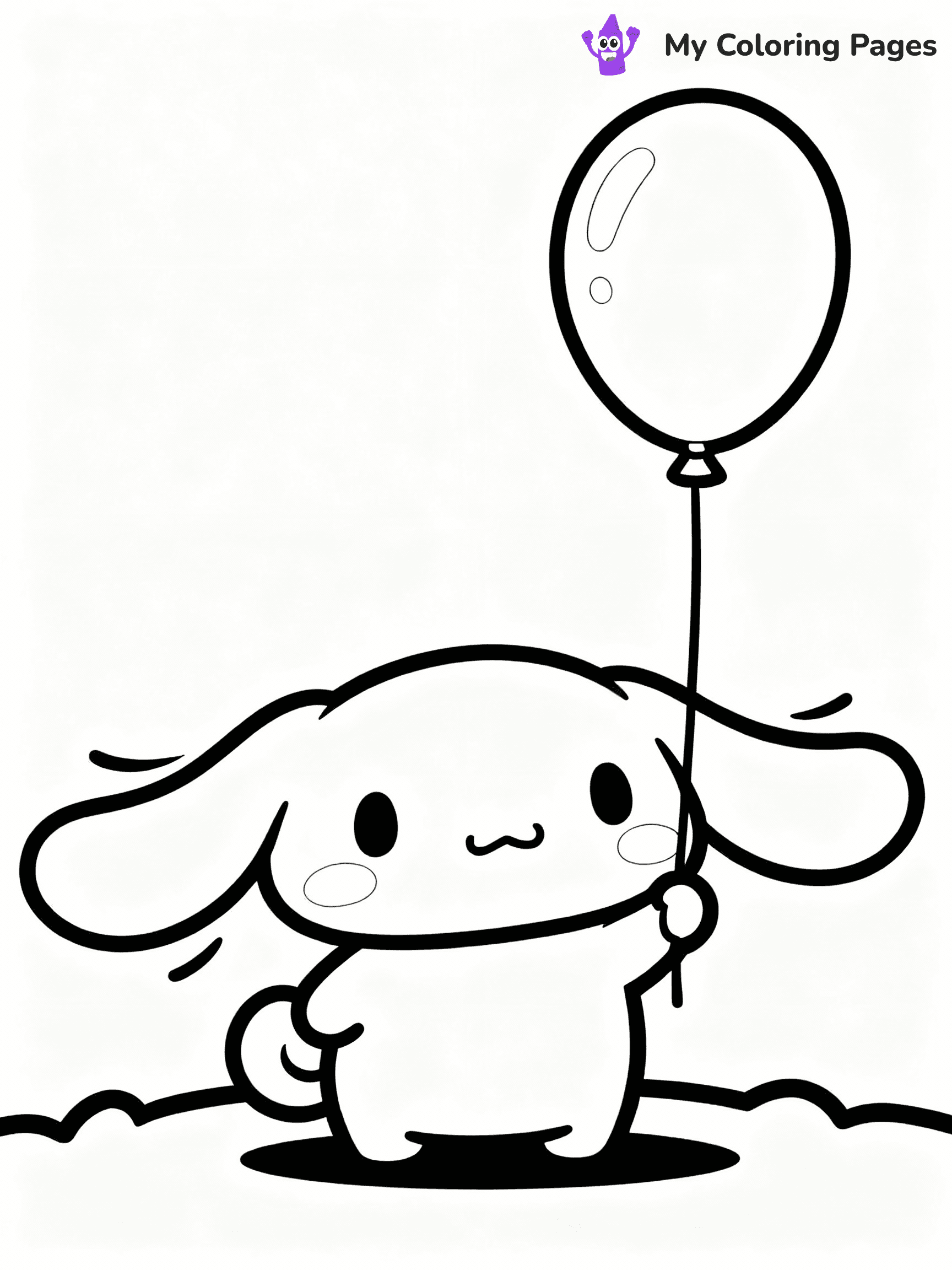 ⚠️ CRITICAL REQUIREMENT - ABSOLUTE BLACK AND WHITE ONLY ⚠️
This MUST be a BLACK AND WHITE line drawing ONLY. NO COLORS whatsoever.
- ONLY pure black lines (#000000) on pure white background (#FFFFFF)
- ABSOLUTELY NO colors, NO shading, NO gradients, NO grayscale
- If there are ANY colors in the output, the image is REJECTED
- This is a COLORING PAGE - meant to be COLORED IN by children
- The output must be UNCOLORED line art ready for coloring
⚠️ SUBJECT TO DRAW: Cinnamoroll from Cinnamoroll holding a balloon, ears flapping in the wind. Important: PURE OUTLINES. NO FILLS, COLOR, SHADING, OR GREYSCALE. WHITE BACKGROUND.
(REMEMBER: Output must be BLACK AND WHITE line art only, NOT colored!)
# Flat, Friendly Cartoon Line-Art Coloring Page
You are generating a **pure black-and-white binary image** of a child-friendly cartoon scene combining characters and background scenery in one cohesive composition.
## Rendering Rules (Strict)
- Only two colors: pure black (#000000) outlines and pure white (#FFFFFF) background.
- No grayscale, shading, gradients, tints, fills, transparency, or partial pixels.
- No antialiasing or blended edges; every pixel is 100% black or white.
- No solid black fills inside shapes — all areas inside outlines must remain white.
- No dark clothing areas or filled tone blocks; all garments outlined only.
- No shadows, textures, lighting, or tonal variations.
- Must look like flat binary vector line-art for coloring pages.
## Drawing & Composition
- **Medium, consistent line weight**; clean closed outlines easy to color inside.
- **Flat, simple, child-friendly design** — no realism or 3D depth.
- Characters are **grounded on a surface**, centered and large.
- **Balanced composition** with clear silhouettes and minimal props.
## Scenery & Style
- Landmarks (e.g., mosque, CN Tower) and scenery (trees, benches, waves) drawn with **black outlines only.**
- For real-world figures, teams, or places, show accurate details using only black outlines—no text or logos. Use distinctive uniform patterns, abstract symbols, and landmark silhouettes to convey identity.
- Keep **consistent perspective**; no floating elements.
- **Style:** whimsical **Doodle Art Alley** — rounded, friendly outlines.
- May adapt shapes from **Crayola, Disney, Peppa Pig, Cocomelon** — *by shape only, never color.*
- Final output: **flat, crisp, binary (#000000/#FFFFFF)**, **no filled color or background text.**
EXTREMELYE IMPORTANT:
- PURE BINARY LINE-ART; NO FILLS (HAIR/CLOTHES/SKIN), SHADING, OR GREY.
- NO SHADING, COLOR. MUST BE WHITE BACKGROUND.
⚠️ FINAL REMINDER: Draw the subject "Cinnamoroll from Cinnamoroll holding a balloon, ears flapping in the wind. Important: PURE OUTLINES. NO FILLS, COLOR, SHADING, OR GREYSCALE. WHITE BACKGROUND." as BLACK AND WHITE line art. Zero colors in output.