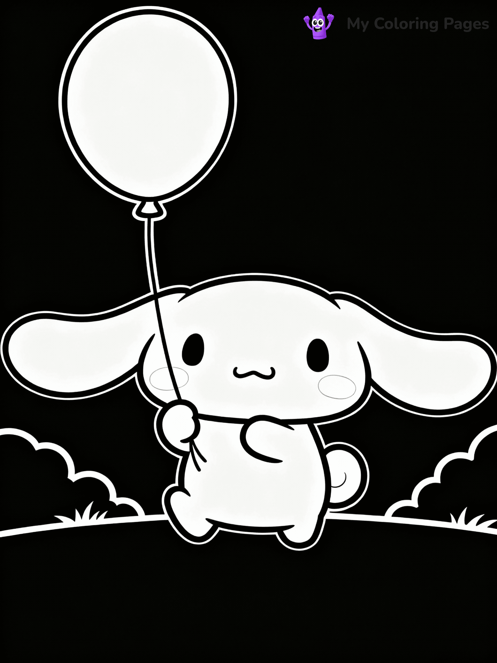 ⚠️ CRITICAL REQUIREMENT - ABSOLUTE BLACK AND WHITE ONLY ⚠️
This MUST be a BLACK AND WHITE line drawing ONLY. NO COLORS whatsoever.
- ONLY pure black lines (#000000) on pure white background (#FFFFFF)
- ABSOLUTELY NO colors, NO shading, NO gradients, NO grayscale
- If there are ANY colors in the output, the image is REJECTED
- This is a COLORING PAGE - meant to be COLORED IN by children
- The output must be UNCOLORED line art ready for coloring
⚠️ SUBJECT TO DRAW: Cinnamoroll from Cinnamoroll holding a balloon, ears flapping in the wind. Important: PURE OUTLINES. NO FILLS, COLOR, SHADING, OR GREYSCALE. WHITE BACKGROUND.
(REMEMBER: Output must be BLACK AND WHITE line art only, NOT colored!)
# Flat, Friendly Cartoon Line-Art Coloring Page
You are generating a **pure black-and-white binary image** of a child-friendly cartoon scene combining characters and background scenery in one cohesive composition.
## Rendering Rules (Strict)
- Only two colors: pure black (#000000) outlines and pure white (#FFFFFF) background.
- No grayscale, shading, gradients, tints, fills, transparency, or partial pixels.
- No antialiasing or blended edges; every pixel is 100% black or white.
- No solid black fills inside shapes — all areas inside outlines must remain white.
- No dark clothing areas or filled tone blocks; all garments outlined only.
- No shadows, textures, lighting, or tonal variations.
- Must look like flat binary vector line-art for coloring pages.
## Drawing & Composition
- **Medium, consistent line weight**; clean closed outlines easy to color inside.
- **Flat, simple, child-friendly design** — no realism or 3D depth.
- Characters are **grounded on a surface**, centered and large.
- **Balanced composition** with clear silhouettes and minimal props.
## Scenery & Style
- Landmarks (e.g., mosque, CN Tower) and scenery (trees, benches, waves) drawn with **black outlines only.**
- For real-world figures, teams, or places, show accurate details using only black outlines—no text or logos. Use distinctive uniform patterns, abstract symbols, and landmark silhouettes to convey identity.
- Keep **consistent perspective**; no floating elements.
- **Style:** whimsical **Doodle Art Alley** — rounded, friendly outlines.
- May adapt shapes from **Crayola, Disney, Peppa Pig, Cocomelon** — *by shape only, never color.*
- Final output: **flat, crisp, binary (#000000/#FFFFFF)**, **no filled color or background text.**
EXTREMELYE IMPORTANT:
- PURE BINARY LINE-ART; NO FILLS (HAIR/CLOTHES/SKIN), SHADING, OR GREY.
- NO SHADING, COLOR. MUST BE WHITE BACKGROUND.
⚠️ FINAL REMINDER: Draw the subject "Cinnamoroll from Cinnamoroll holding a balloon, ears flapping in the wind. Important: PURE OUTLINES. NO FILLS, COLOR, SHADING, OR GREYSCALE. WHITE BACKGROUND." as BLACK AND WHITE line art. Zero colors in output.