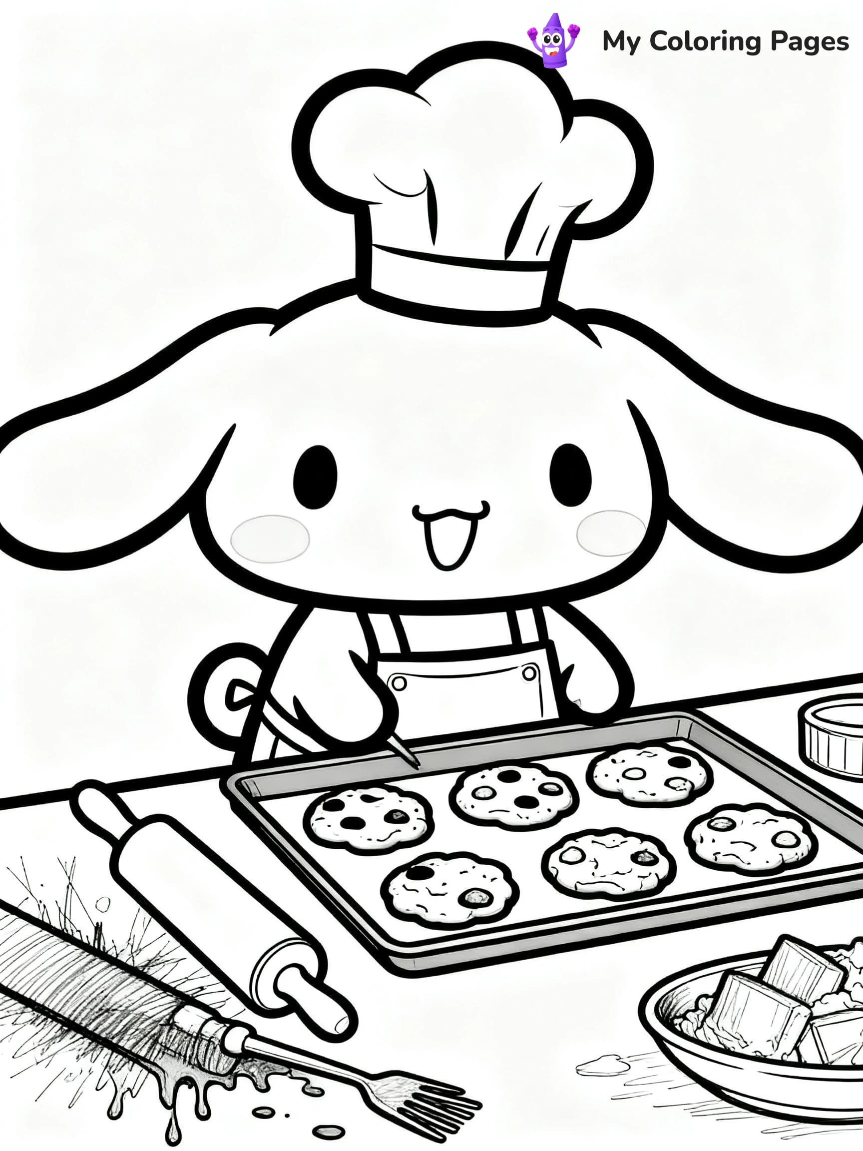 Hello Kitty Cooking Coloring Pages - 22