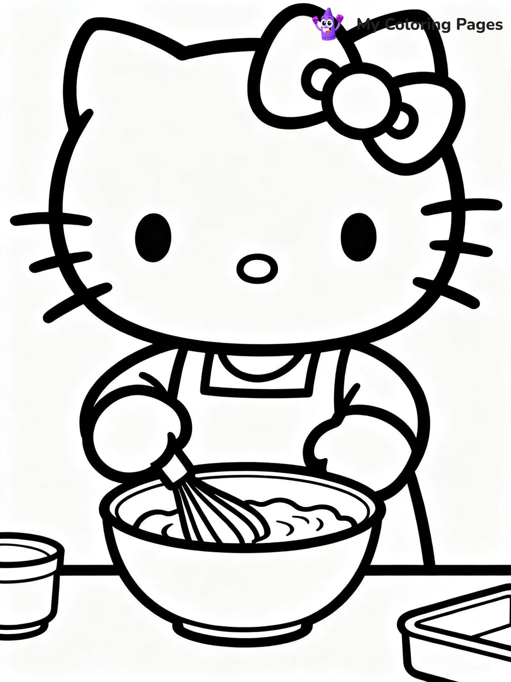 Hello Kitty Cooking Coloring Pages - 7