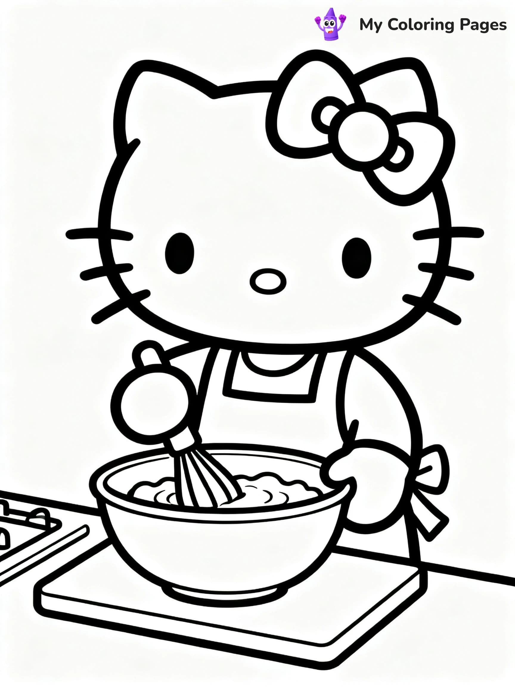 Hello Kitty Cooking Coloring Pages - 6