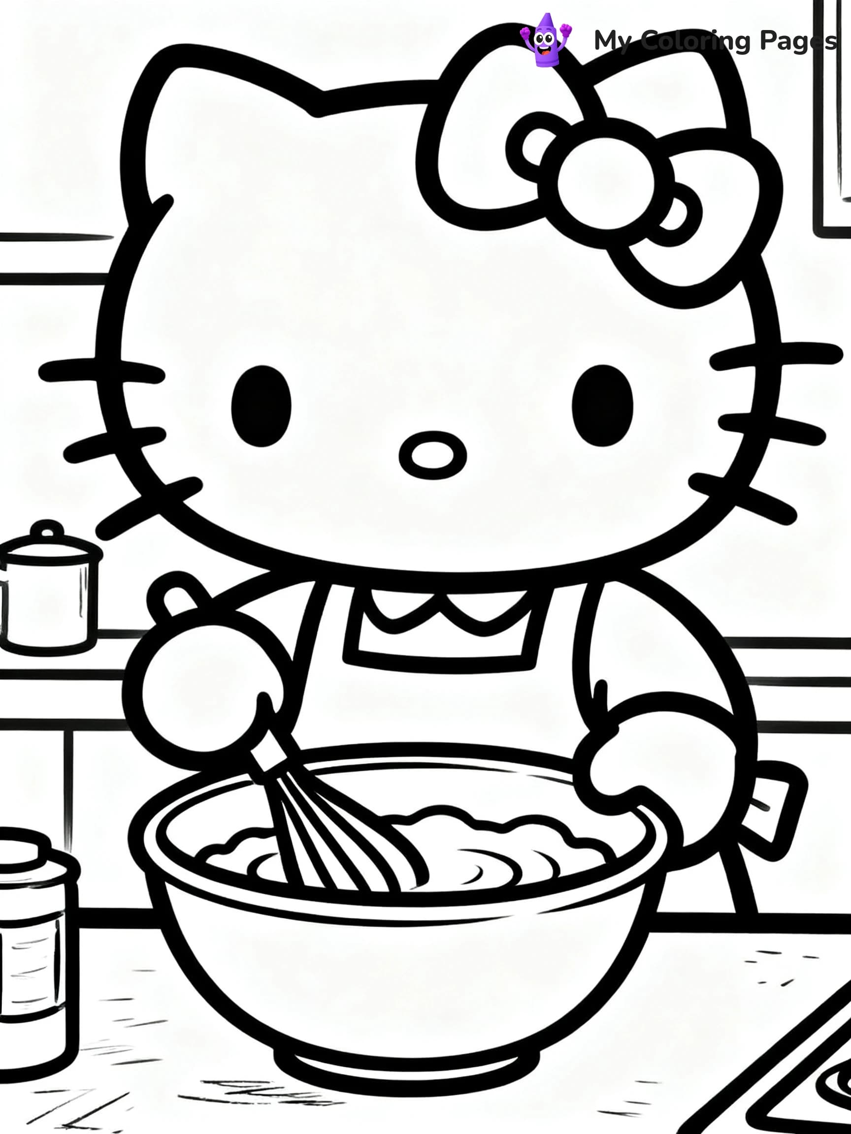 Hello Kitty Cooking Coloring Pages - 5