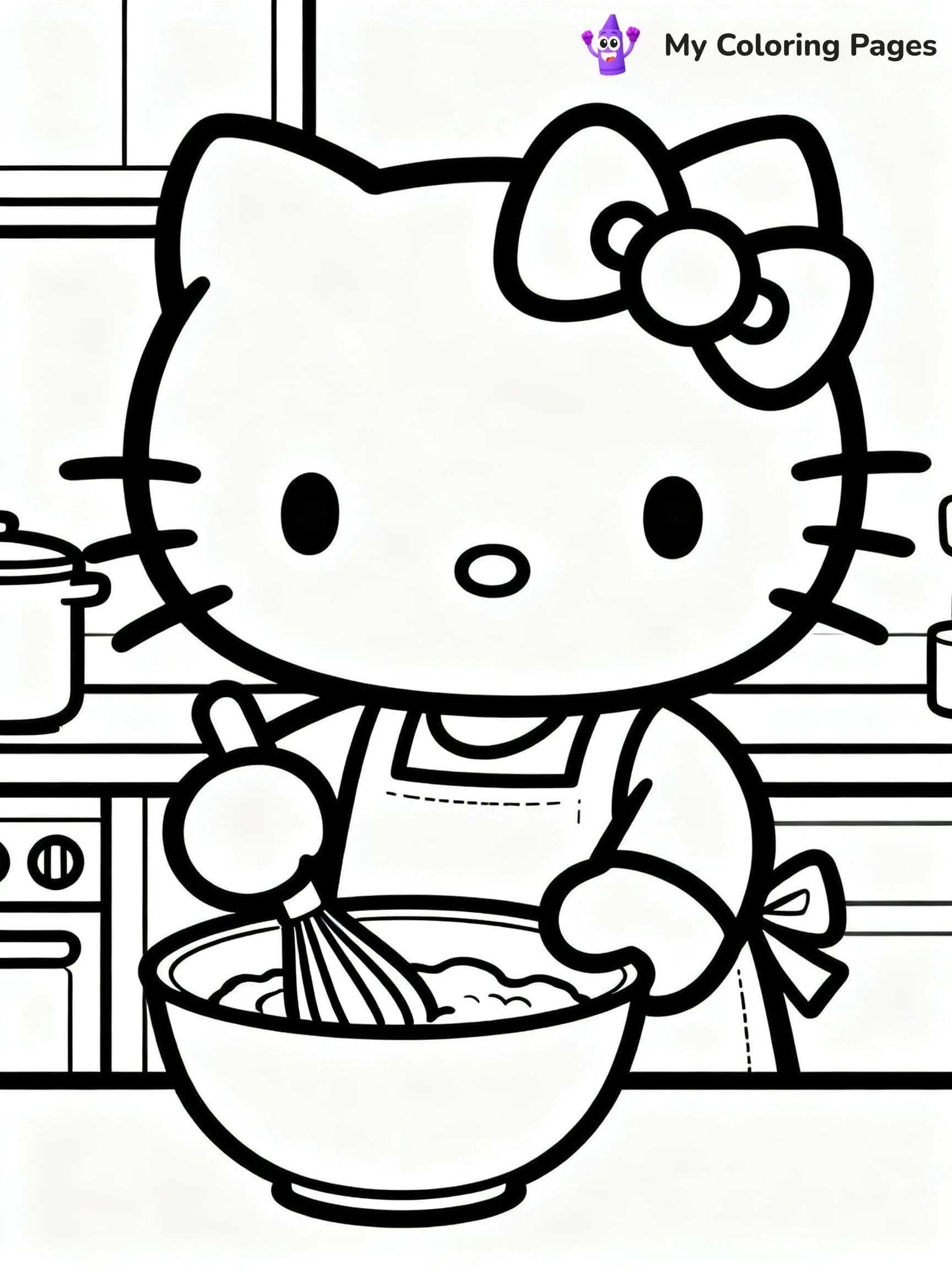 Hello Kitty Cooking Coloring Pages - 3