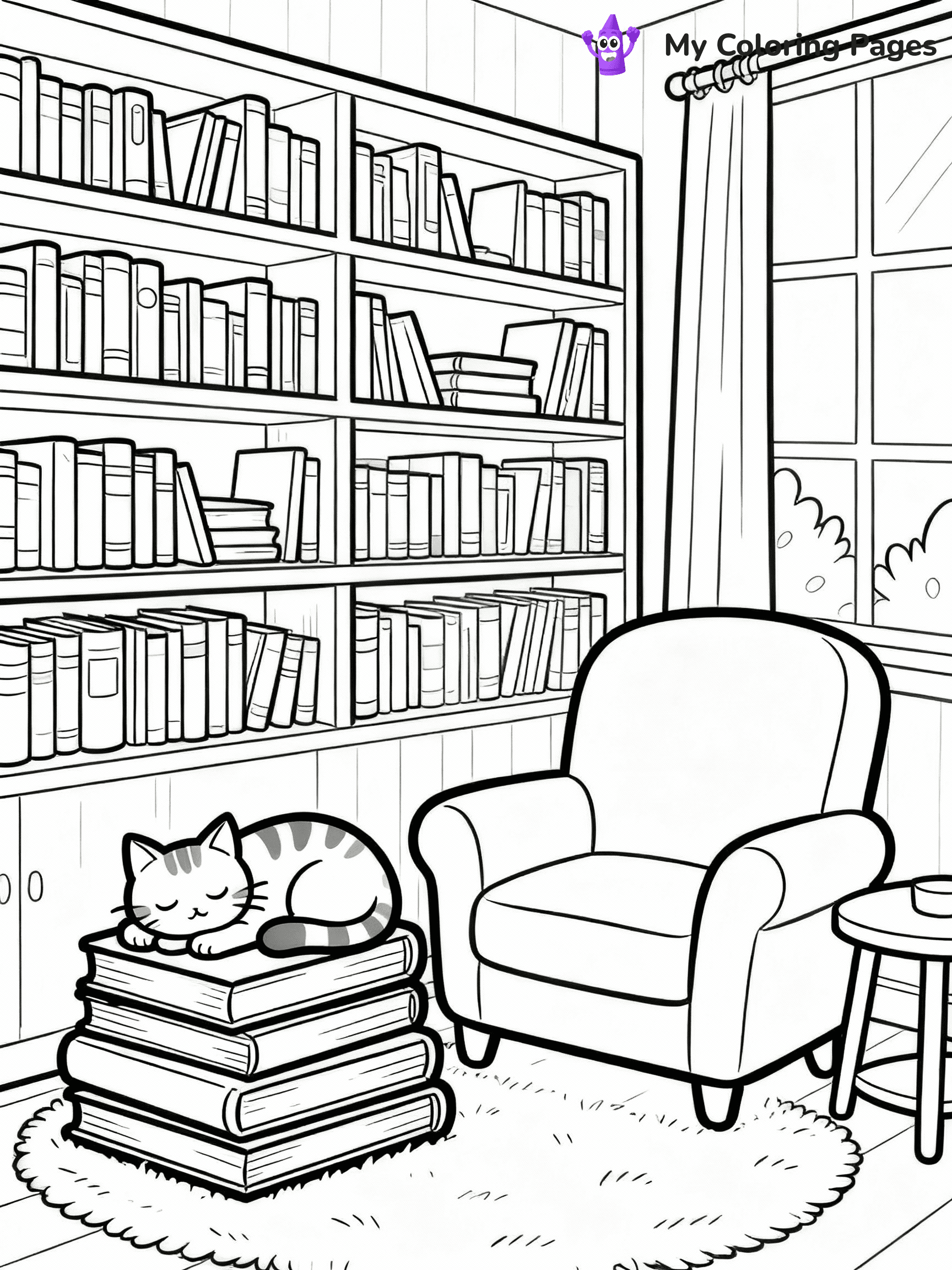Library Coloring Pages - 28