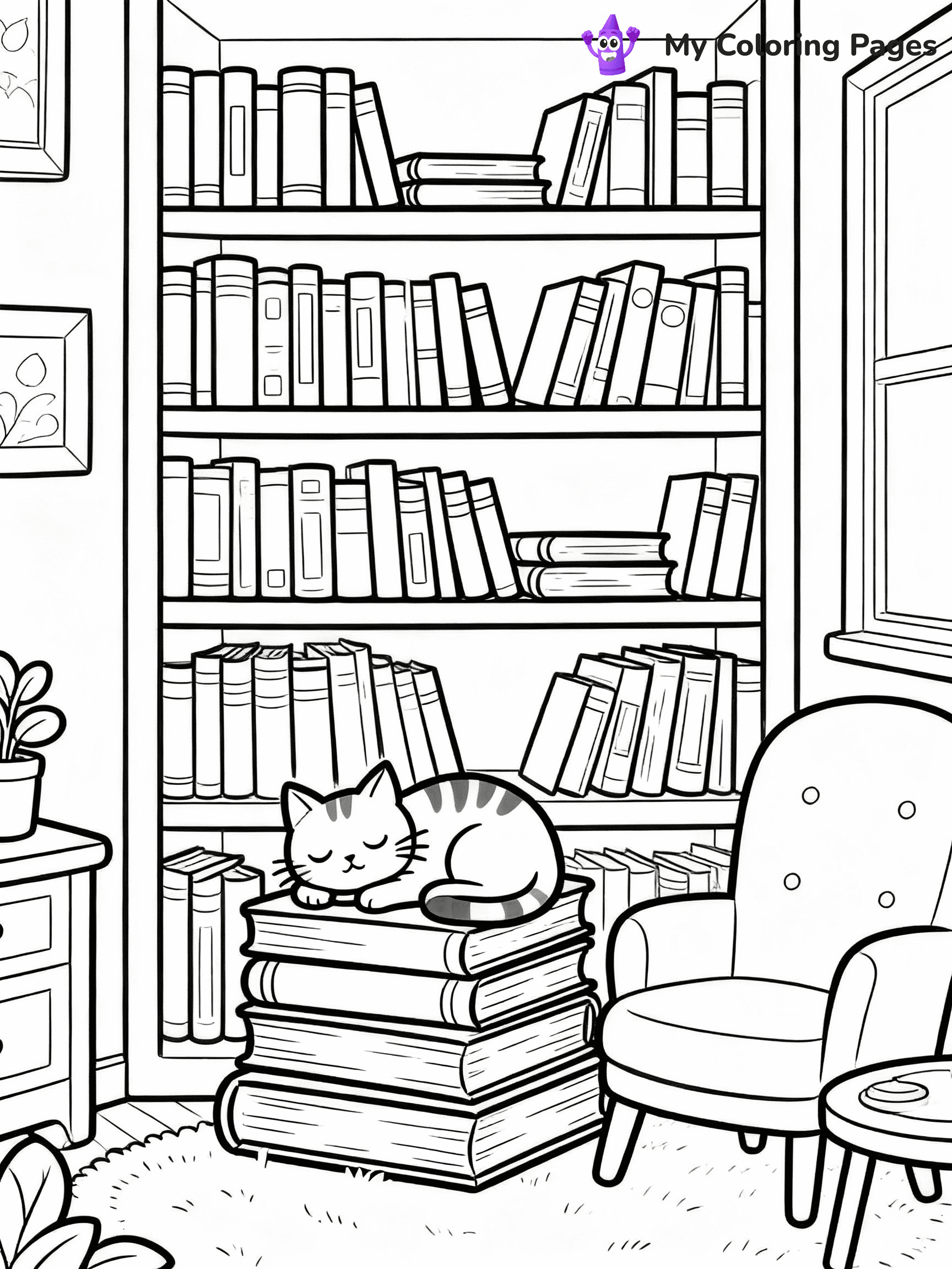 Library Coloring Pages - 26