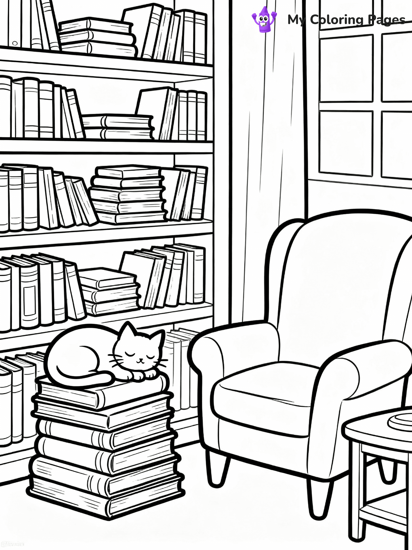 Library Coloring Pages - 25