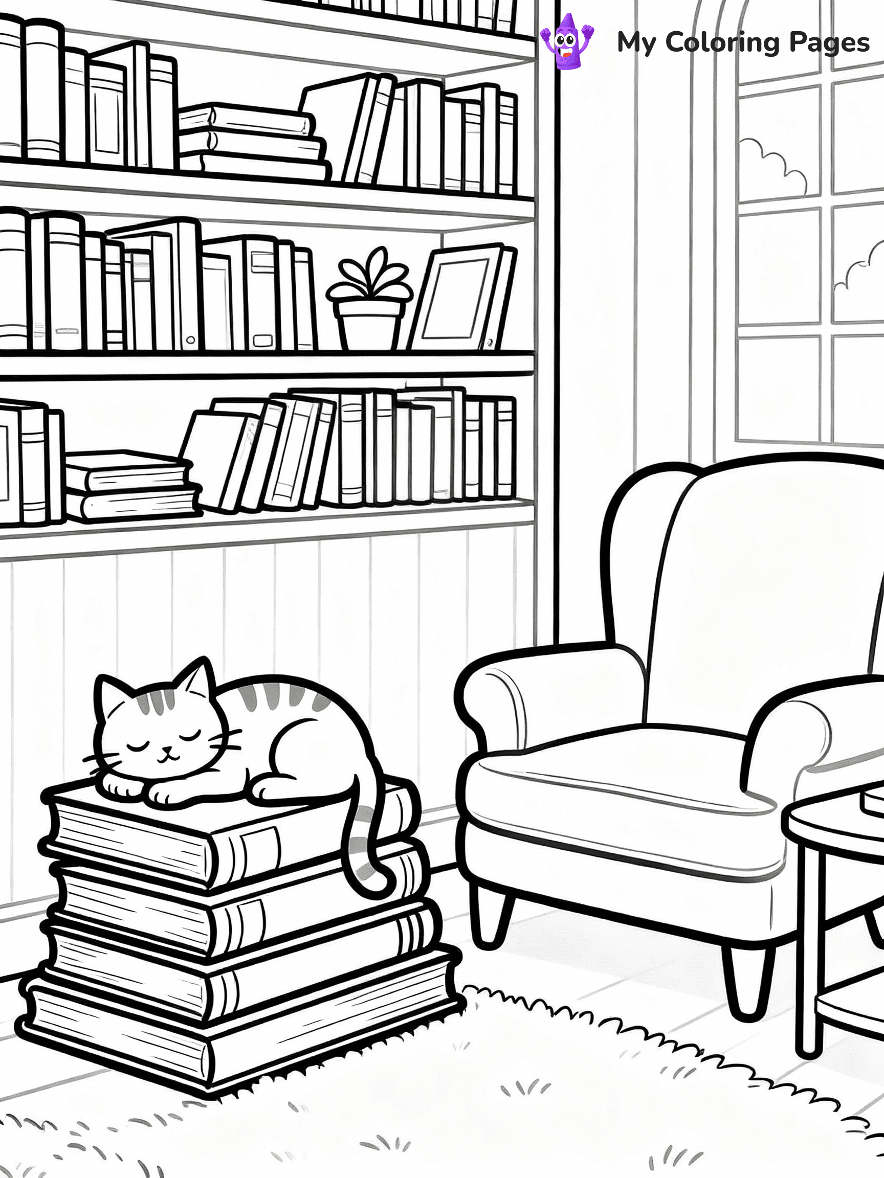 Library Coloring Pages - 24