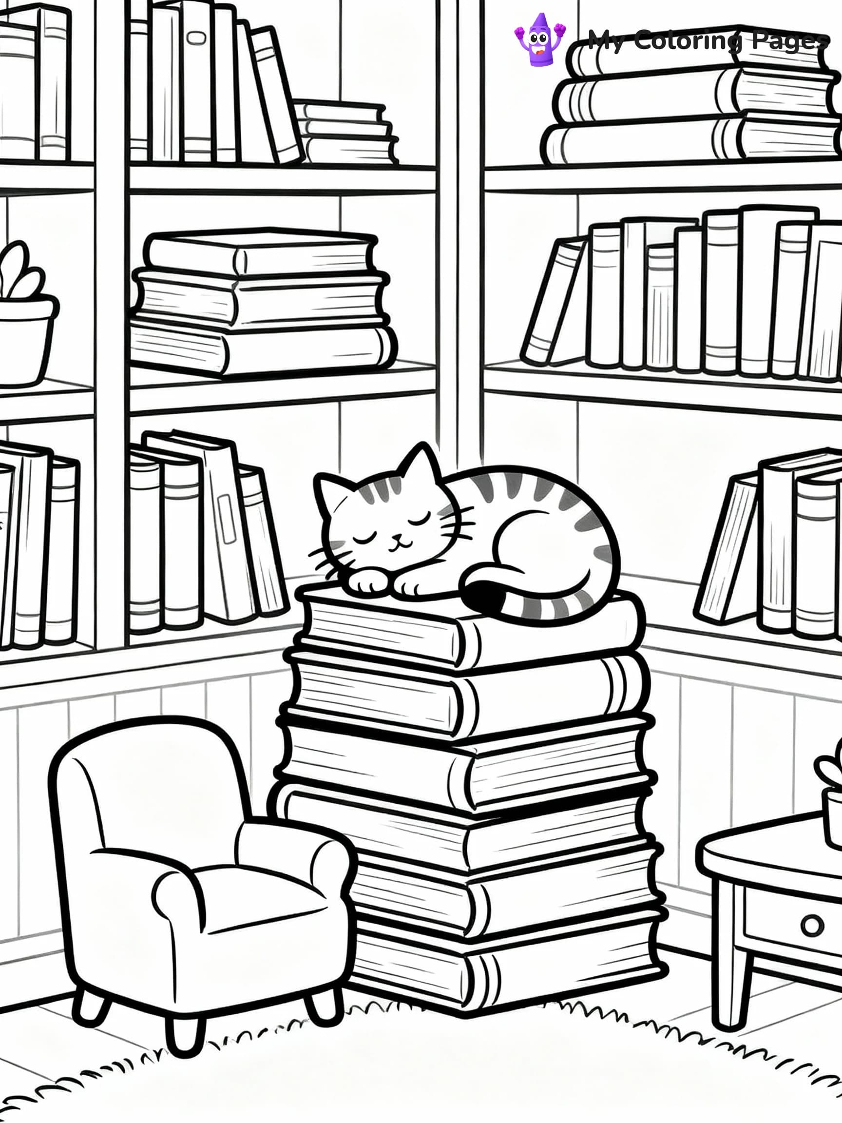 Library Coloring Pages - 23