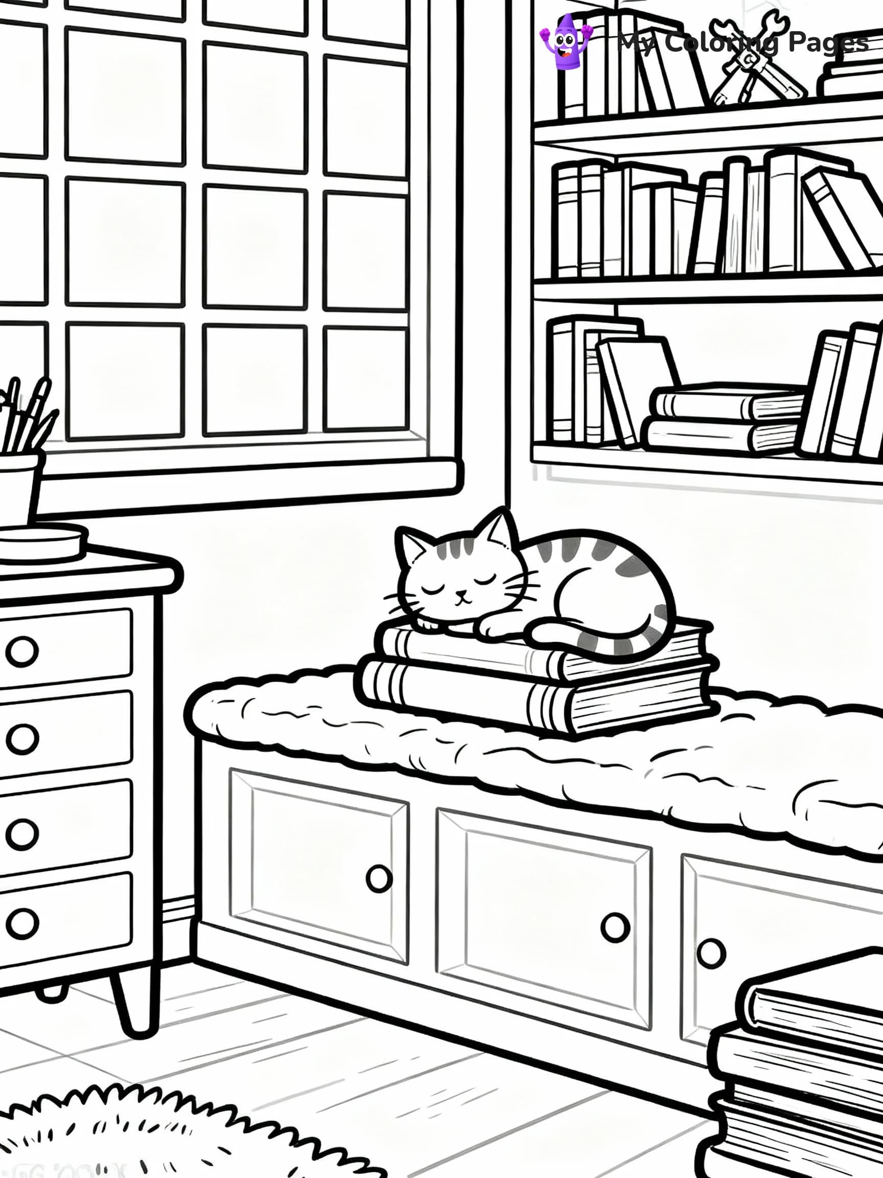 Library Coloring Pages - 22
