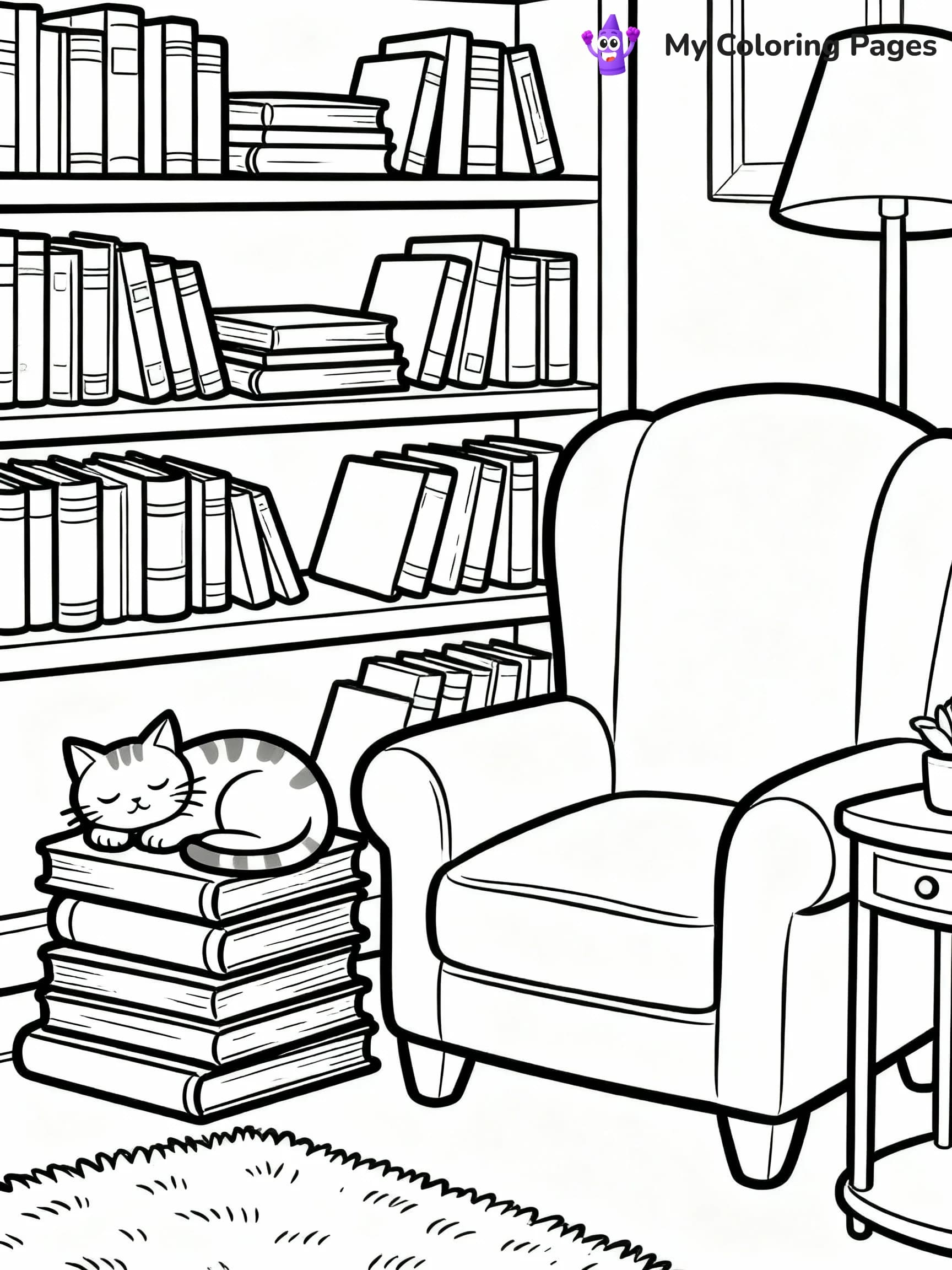 Library Coloring Pages - 21