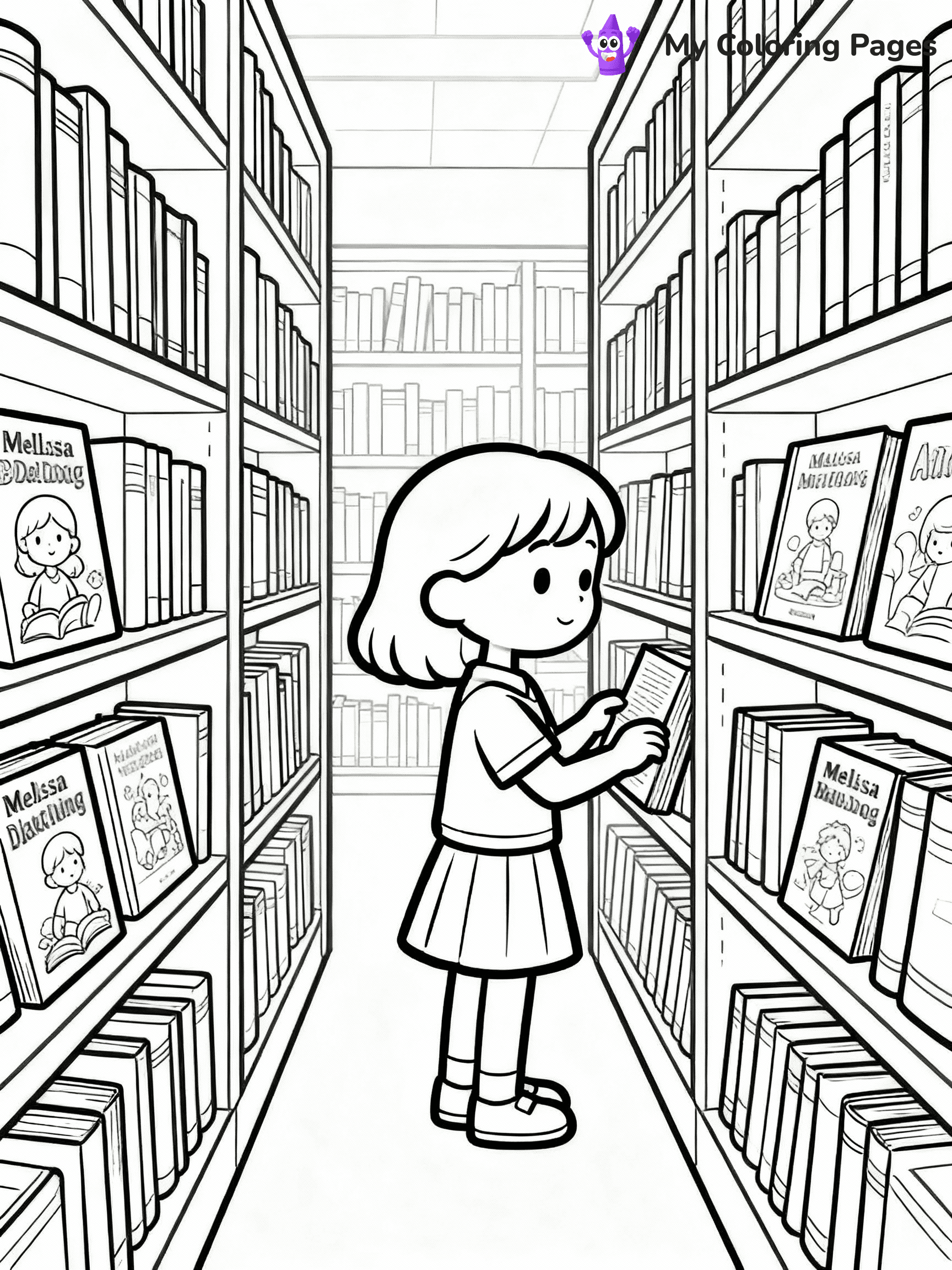 Library Coloring Pages - 20