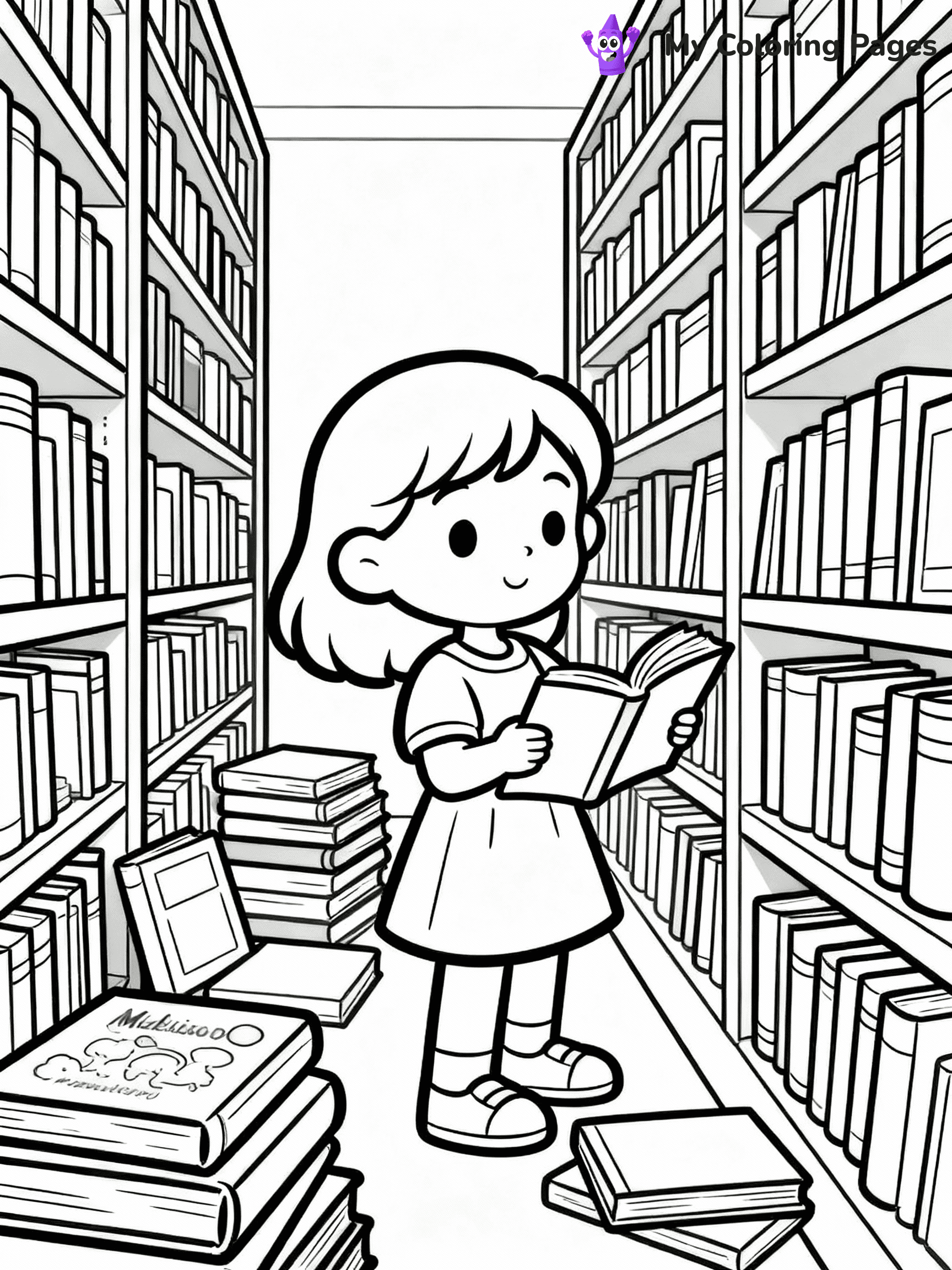 Library Coloring Pages - 19