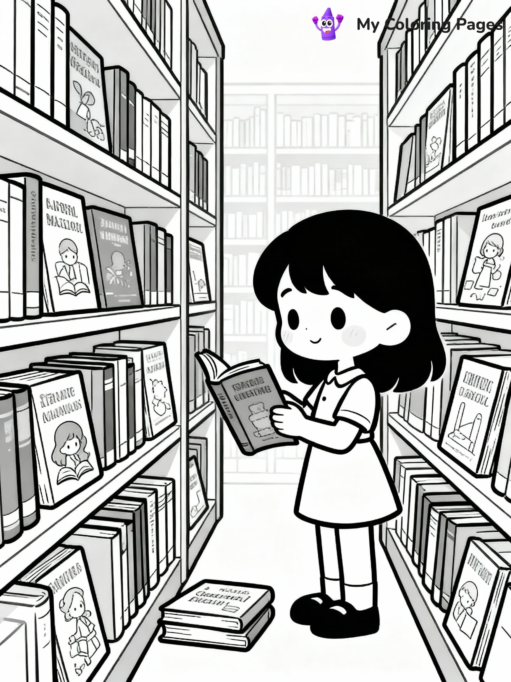 Library Coloring Pages - 17
