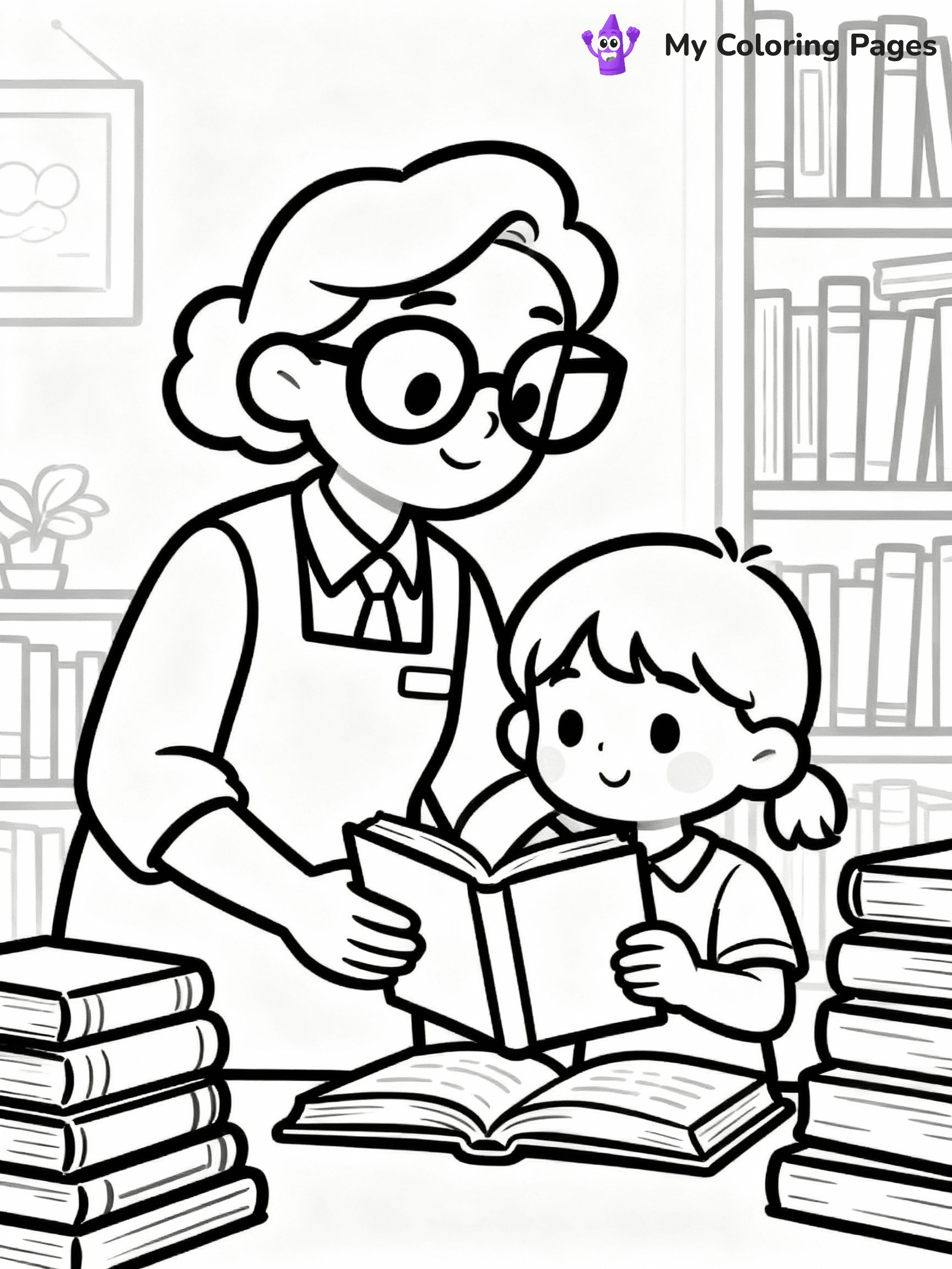 Library Coloring Pages - 12
