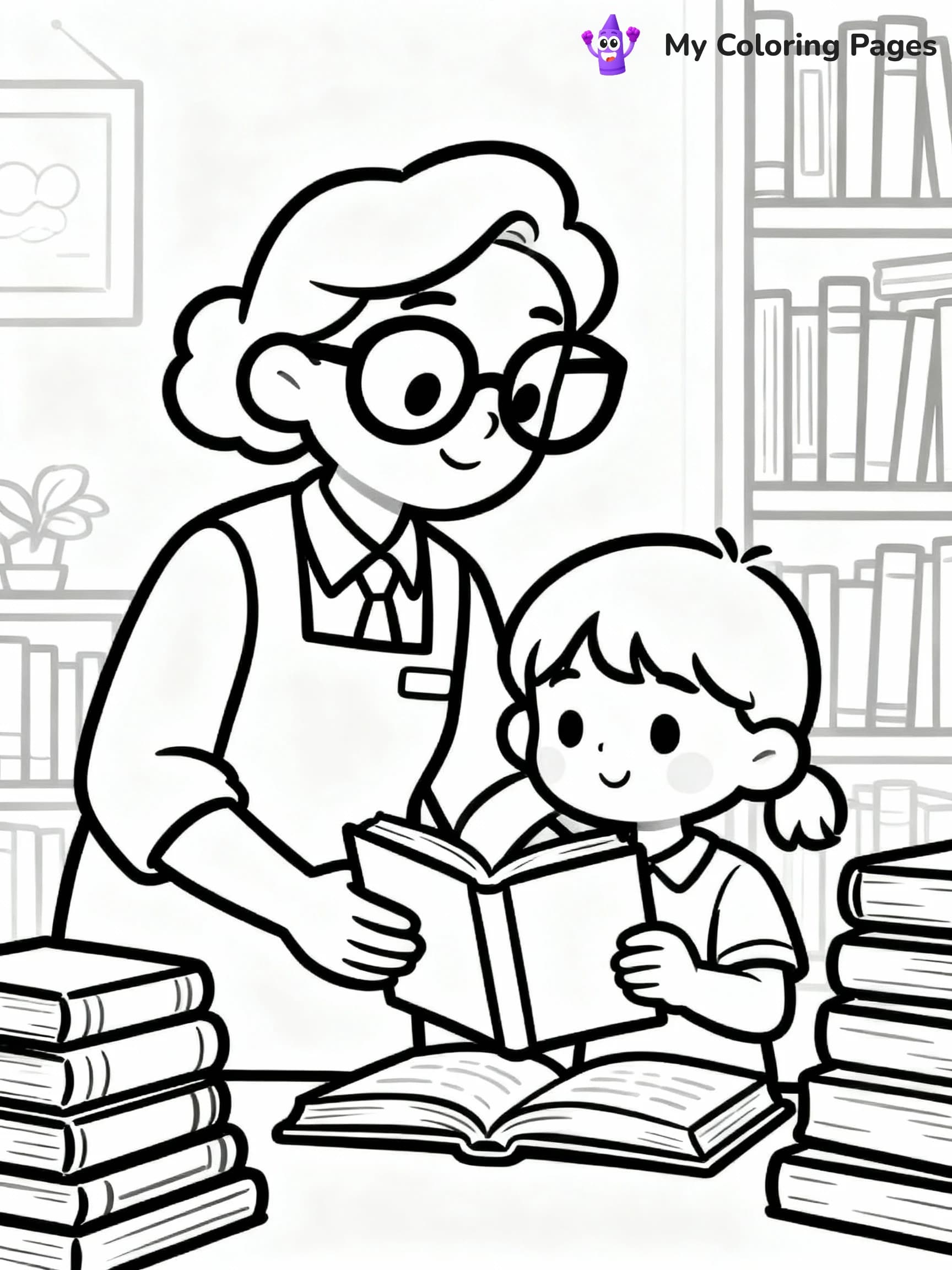 Library Coloring Pages - 12