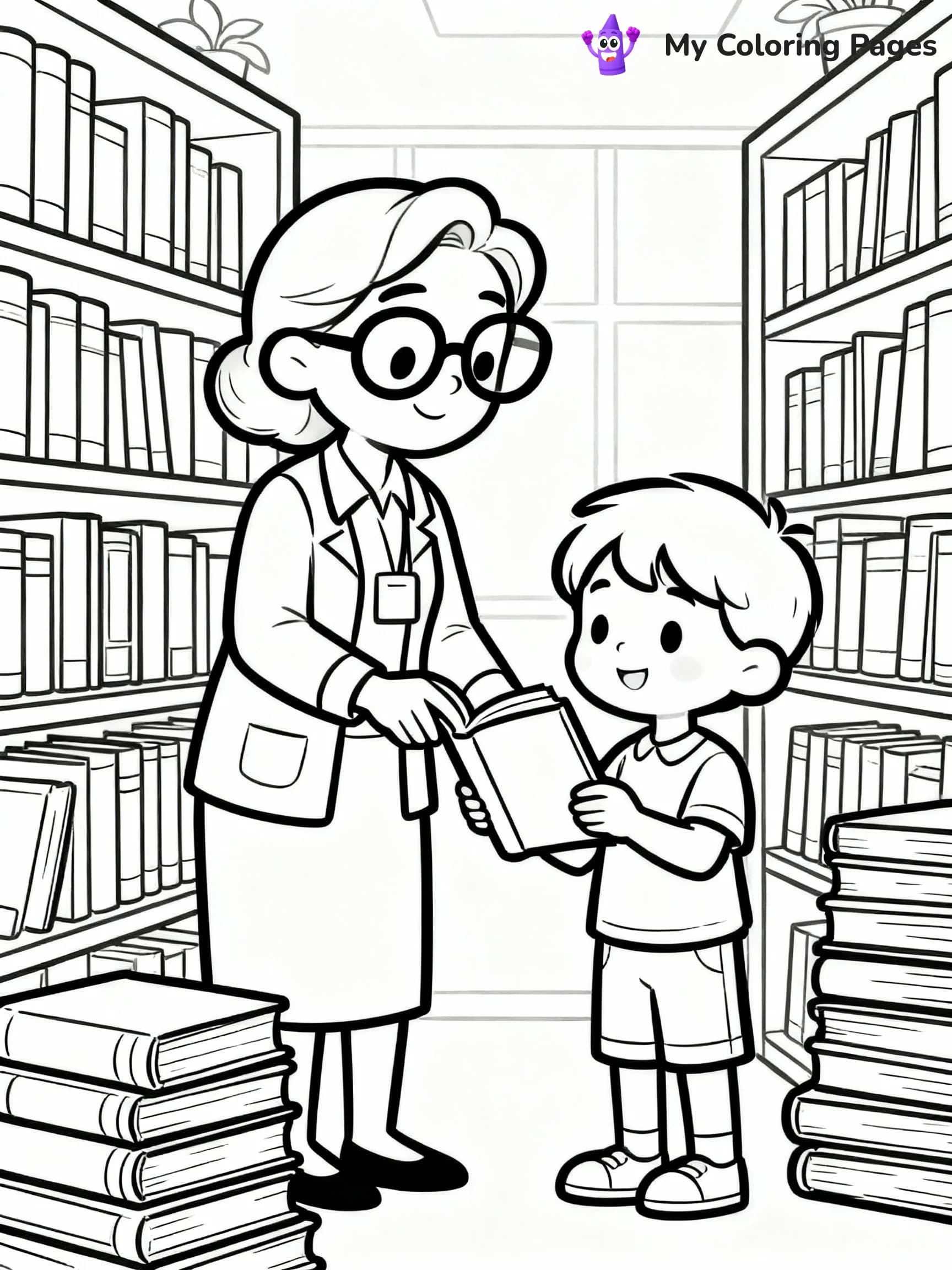 Library Coloring Pages - 11